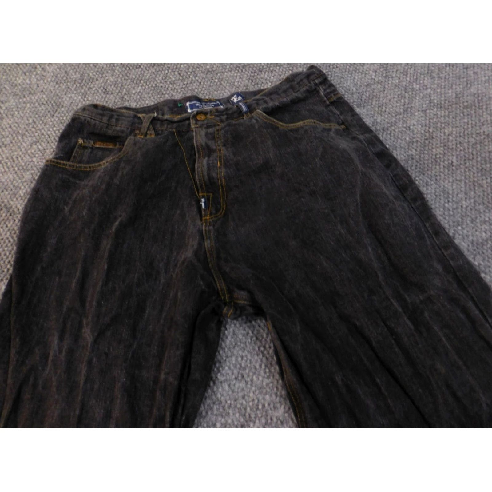 Etro VINTAGE LRG Jeans 40 Black Men Hip Hop Baggy Straight Denim Zipper 32 Inseam Mid Rise Cotton Regal Vintage Theme Mens Size US 40 / EU 56 - 3 Thumbnail