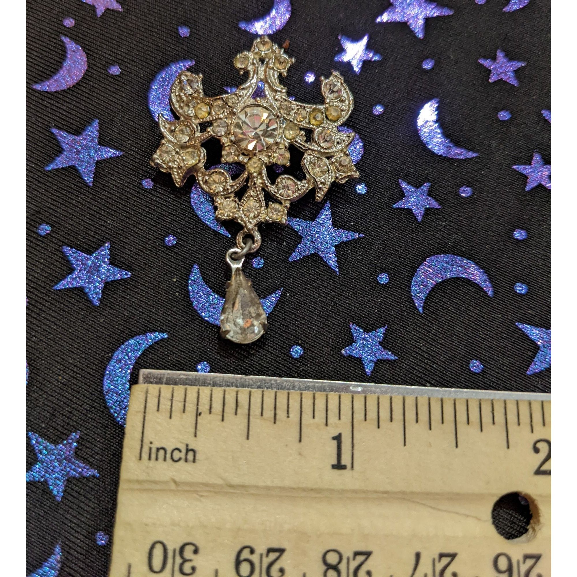 Other Vintage Art Deco Silver Tone Rhinestone Brooch Size ONE SIZE - 4 Thumbnail
