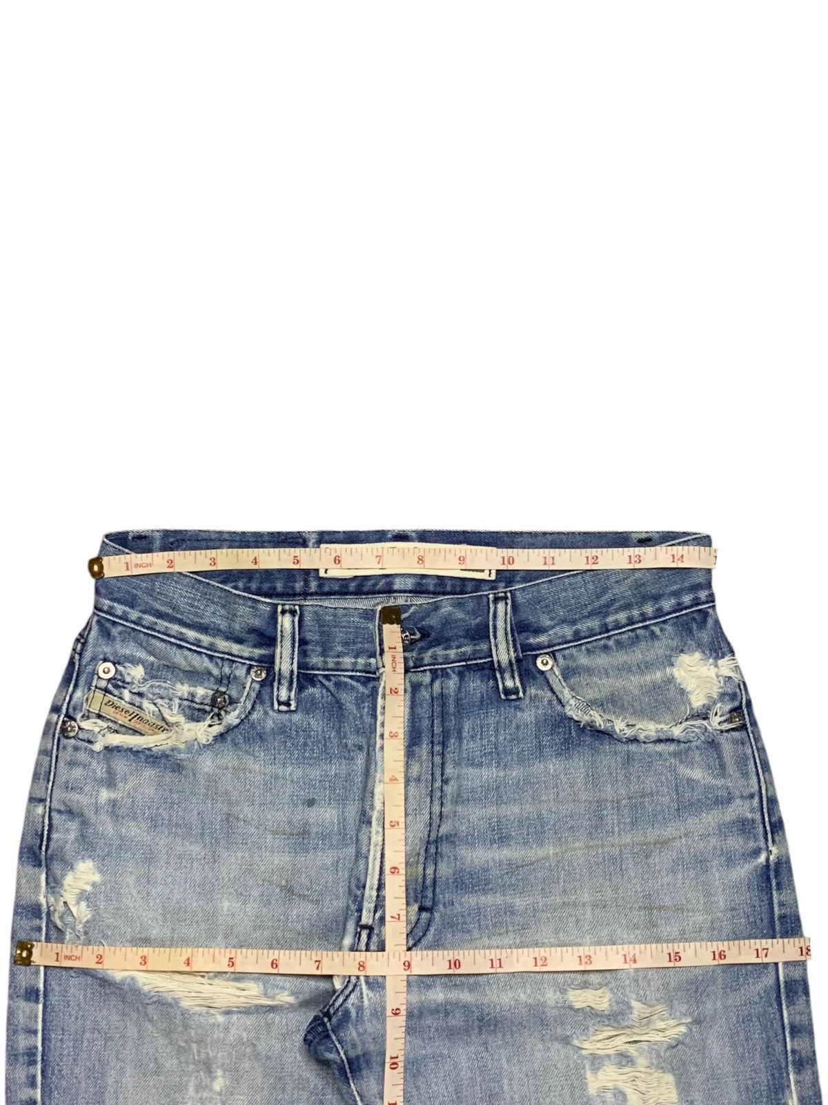 Diesel Vintage Italy Diesel Light Faded Wash Distress Bootcut Jeans Size US 29 - 12 Thumbnail