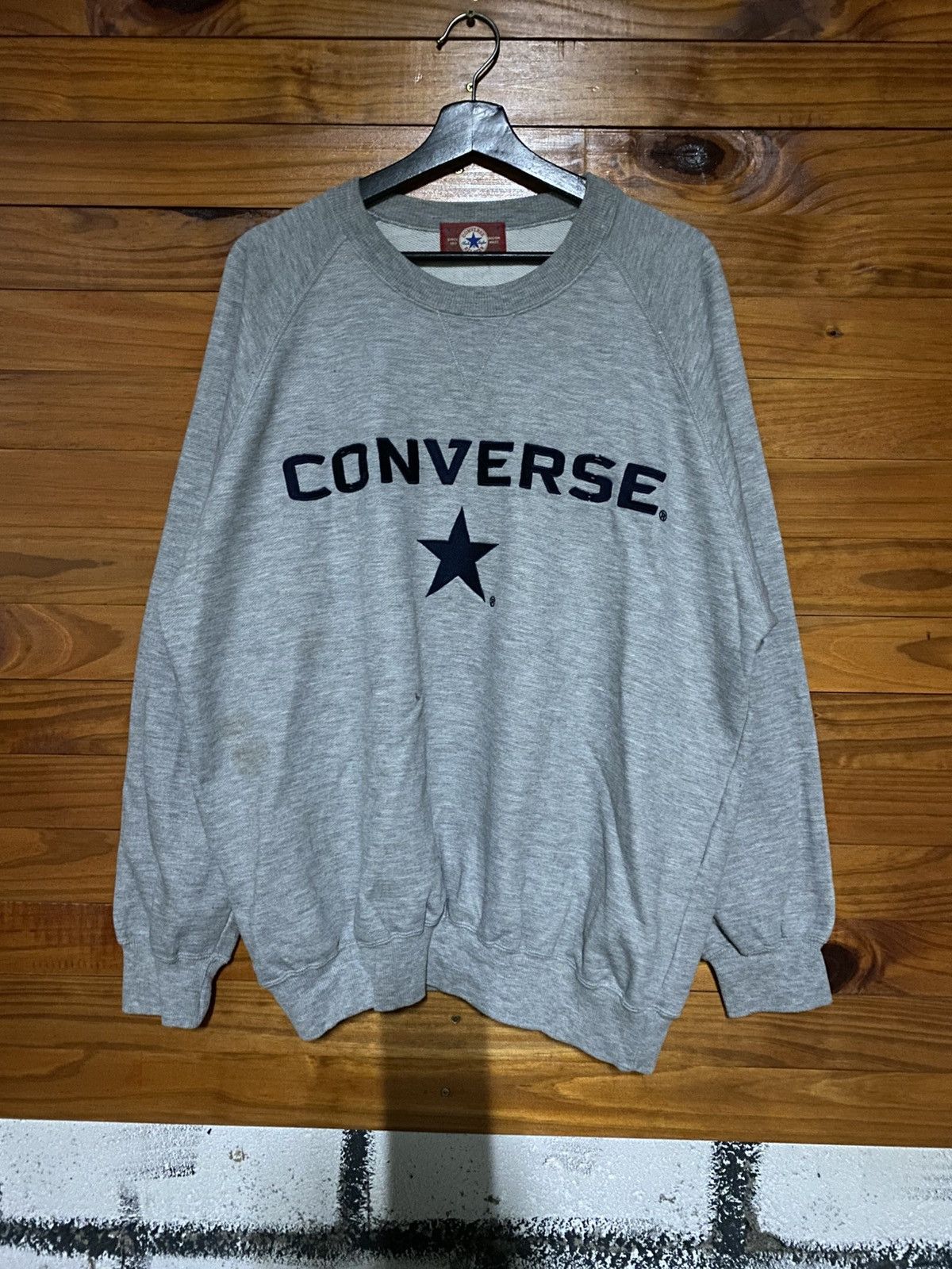 Converse Vintage Converse All Star Crewneck Sweatshirt – 1990s Grey Size US XXL / EU 58 / 5 - 3 Thumbnail