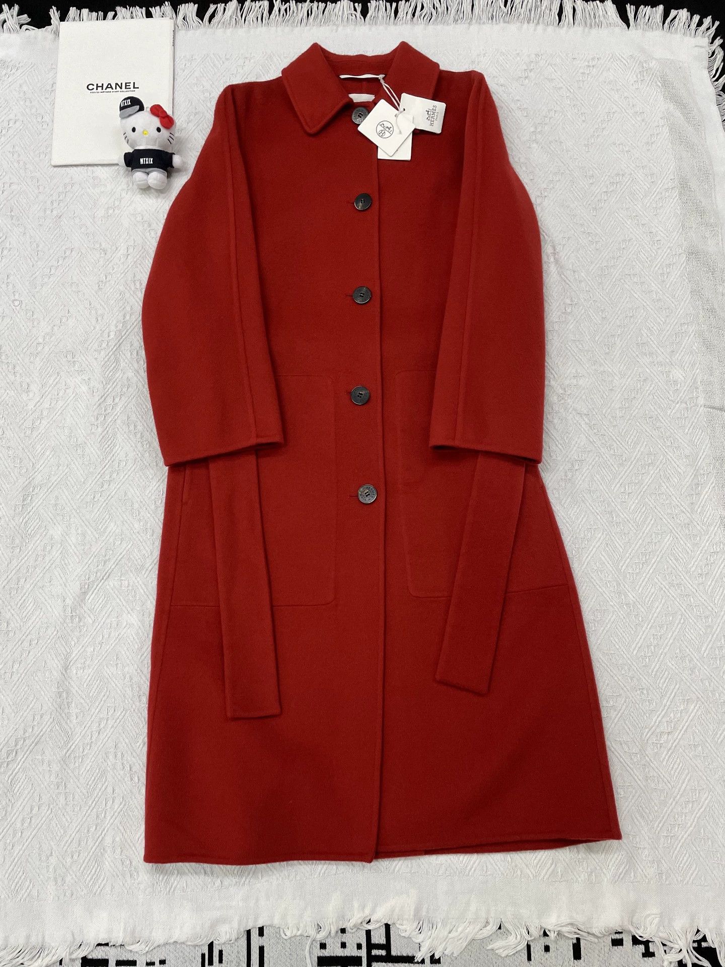 Hermes Hermes Red Cashmere Coat 36 BNWT Size XS / US 0-2 / IT 36-38 - 1 Thumbnail