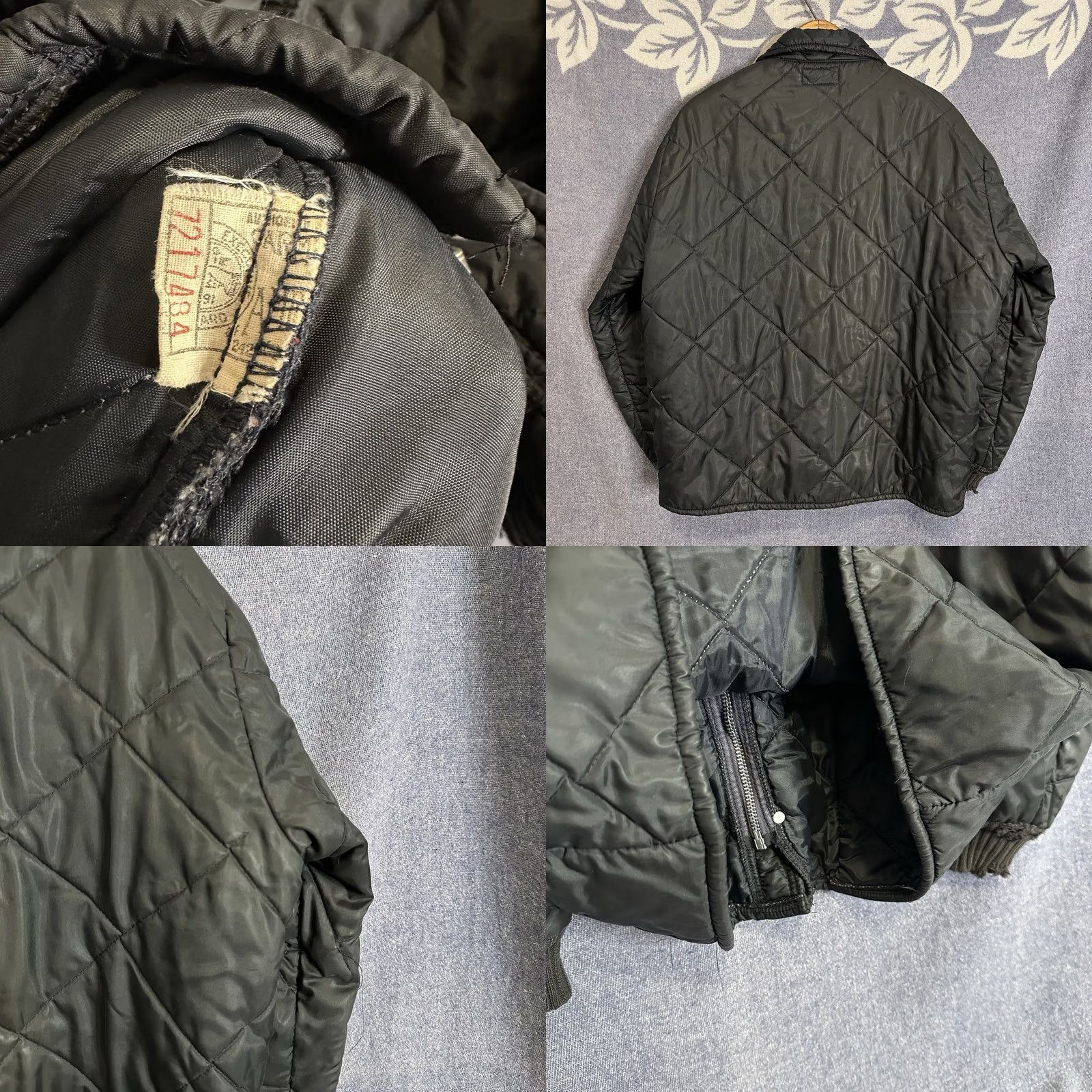 Vintage VINTAGE OshKosh B'gosh Jacket Mens Windbreaker Full Zip Collared Quilted Black L Distressed Mid-Length Size US L / EU 52-54 / 3 - 8 Thumbnail