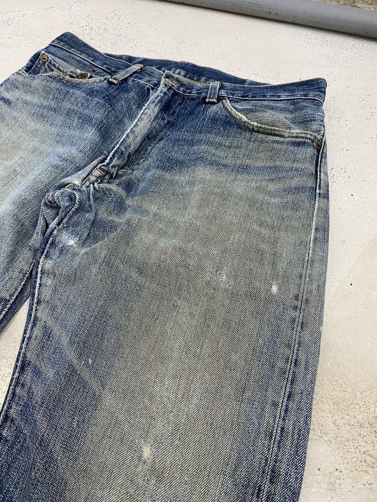 Levi's Levis 505 Japan Market J03 Button Distress Denim Washed Size US 30 / EU 46 - 6 Thumbnail
