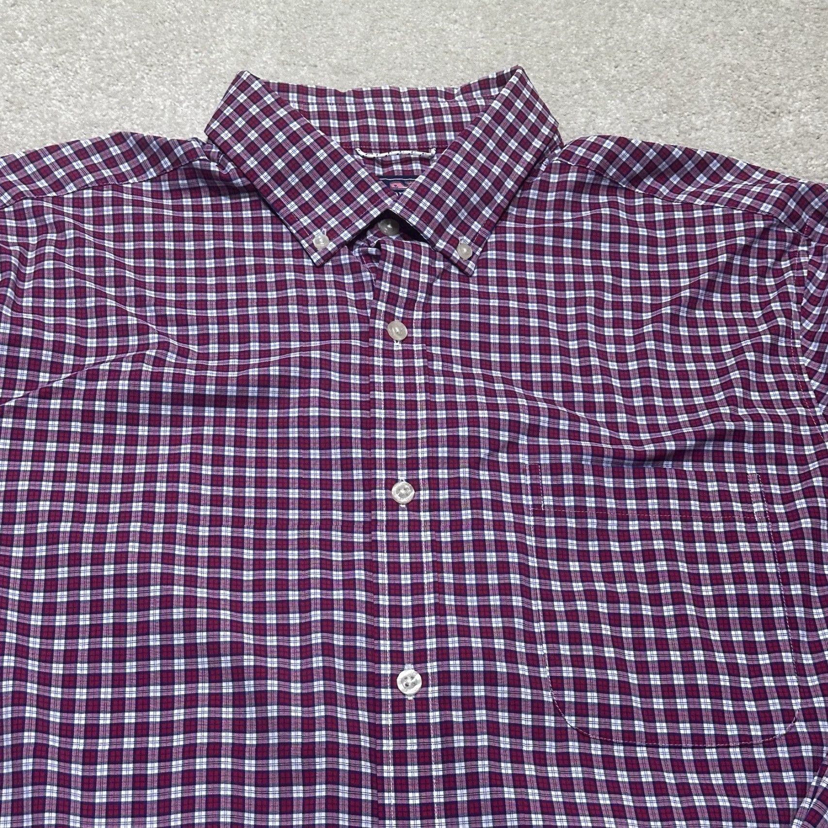 Vineyard Vines Vineyard Vines Performance Button-Up Shirt Mens XL Red Check Classic Shirt Size US XL / EU 56 / 4 - 2 Thumbnail