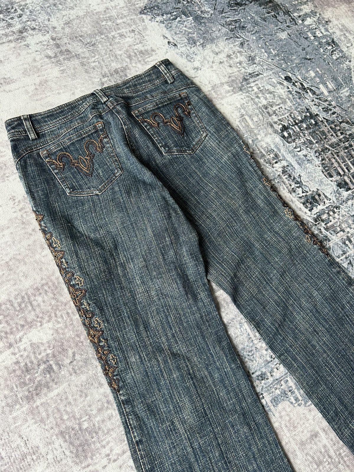 If Six Was Nine Flower Embroidery Flared Jeans Size US 28 / EU 44 - 9 Thumbnail