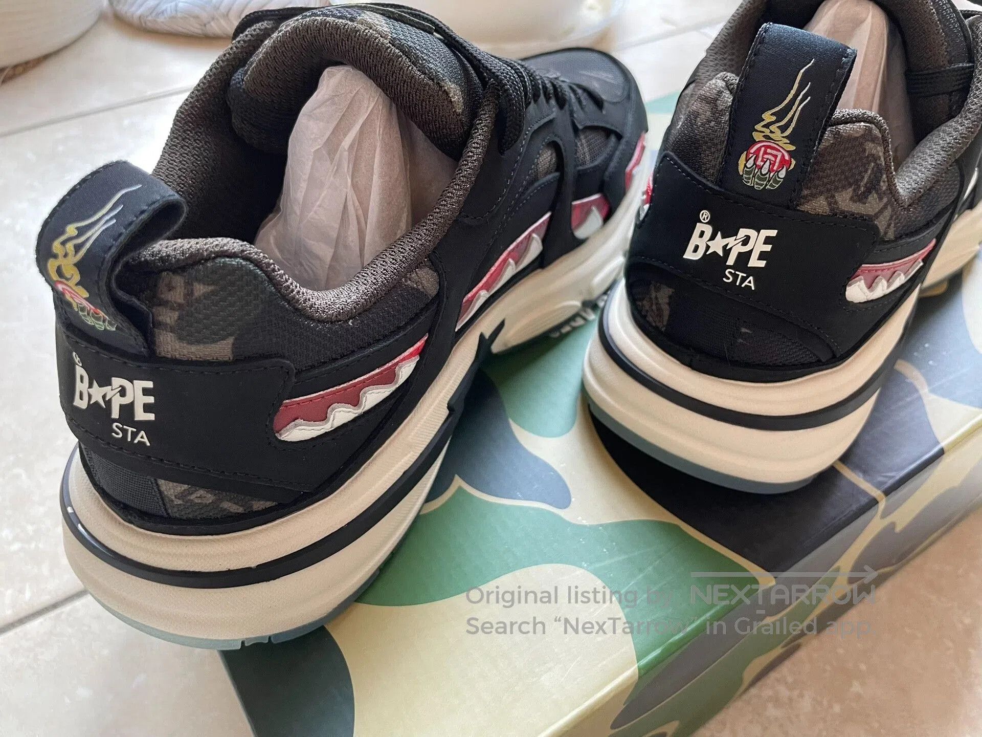 Bape Bape Clot Sharksta Collaboration Shoes. Size US 10 / EU 43 - 3 Thumbnail