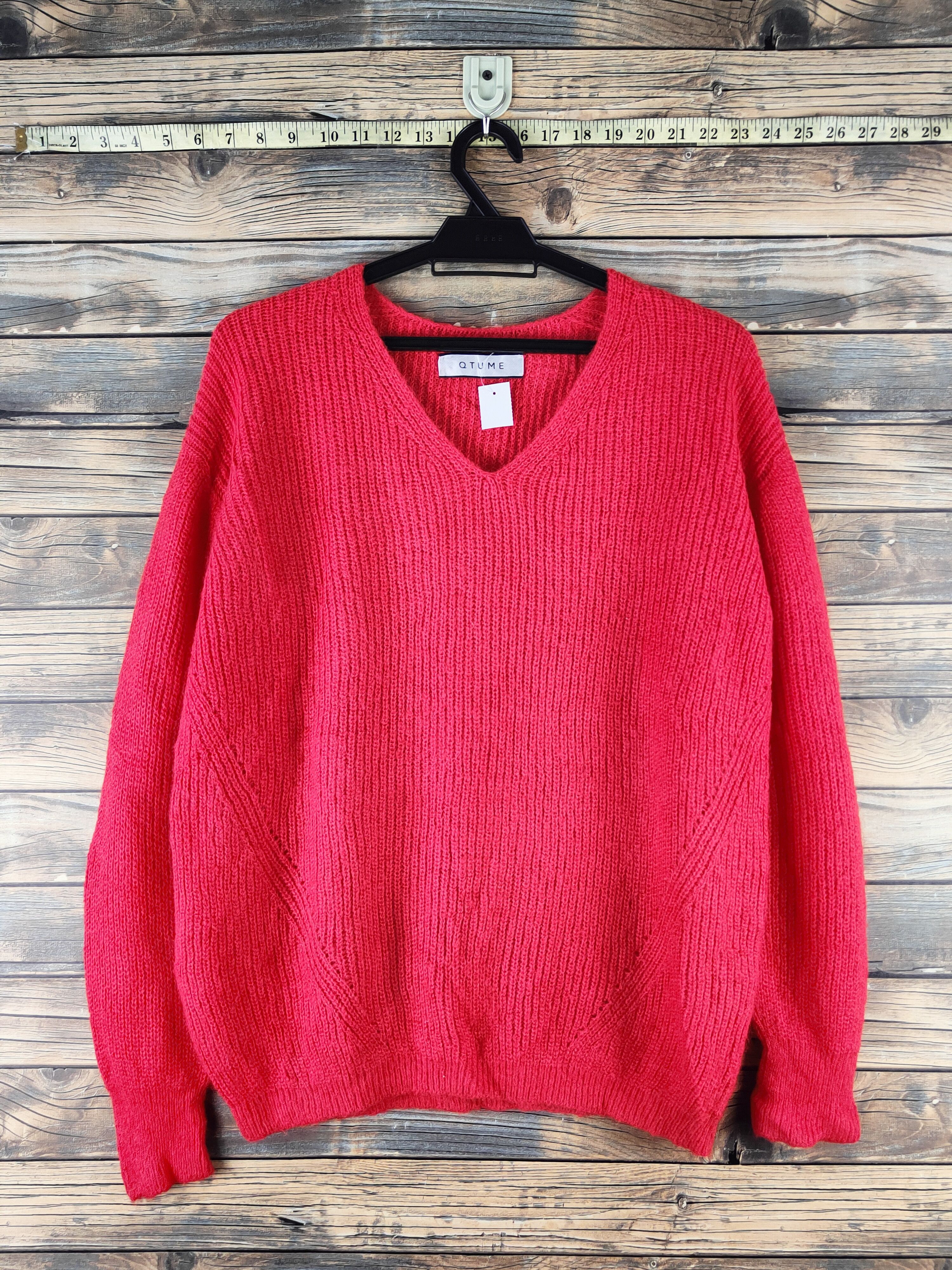 Japanese Brand DL Qtume Red Knitwear Sweatshirts #46-940 Size L / US 10 / IT 46 - 1 Thumbnail