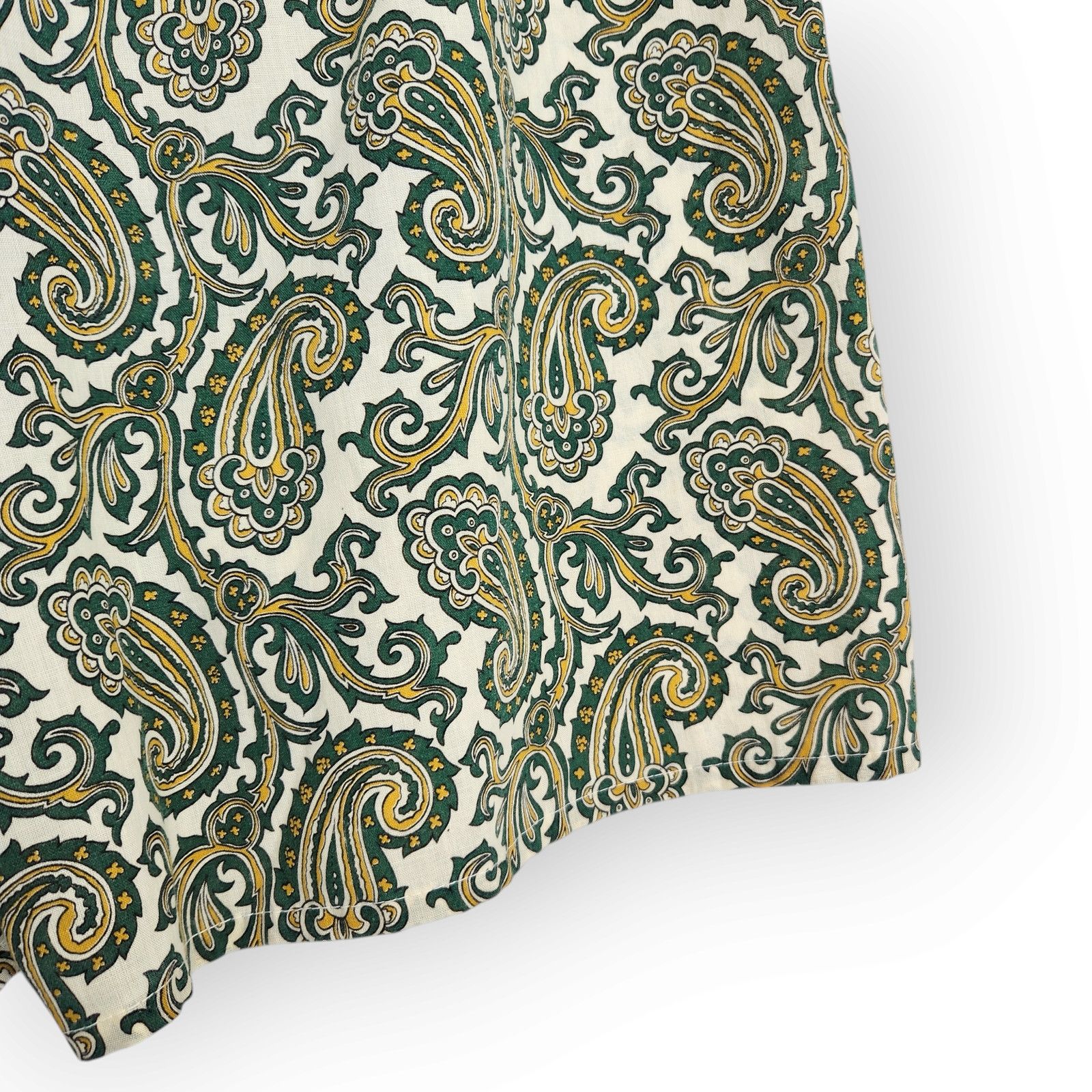 Vintage Vintage High Waisted White Green Yellow Paisley Shorts M L Size 30" / US 8 / IT 44 - 7 Thumbnail