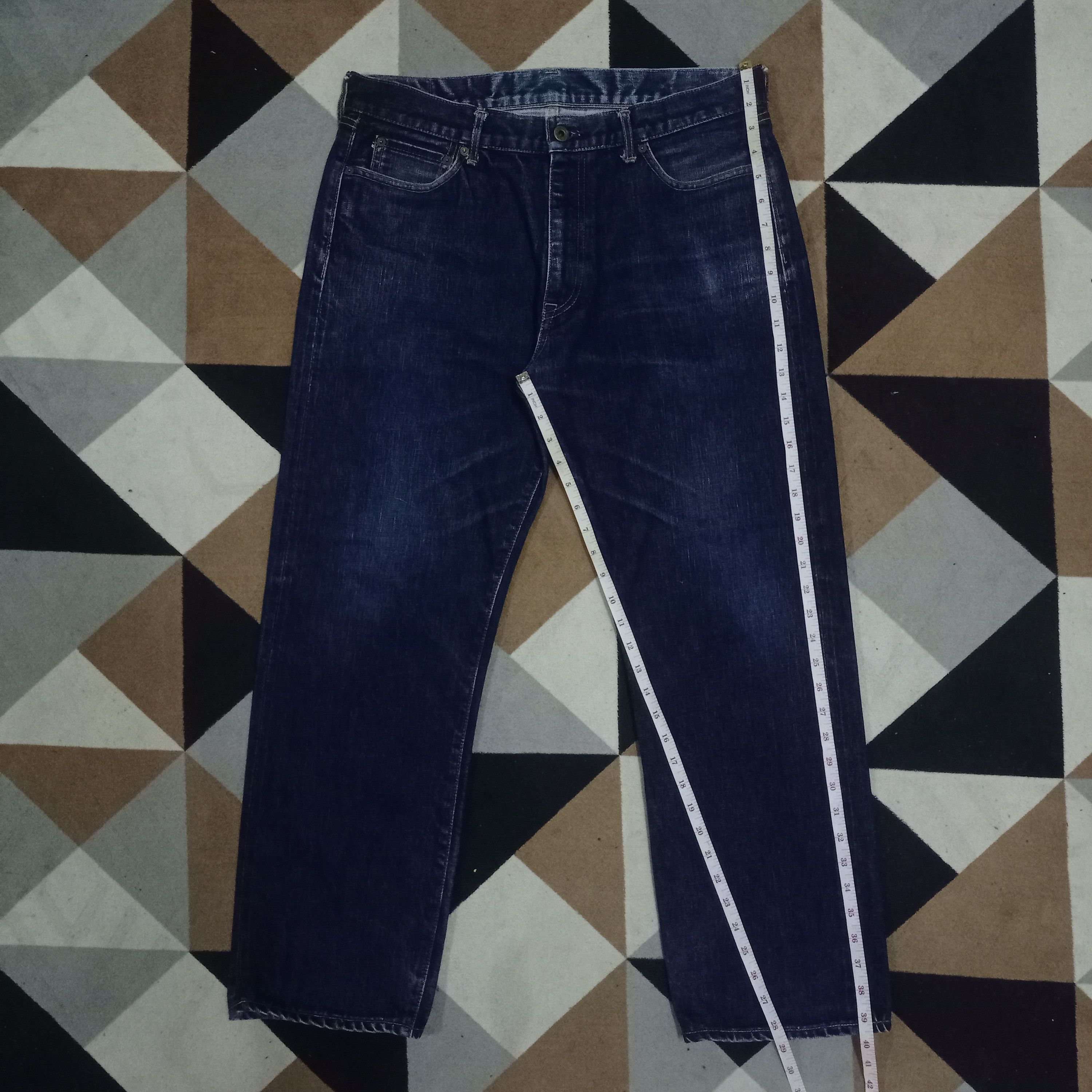 Japan Blue × Japanese Brand Vintage Japan Blue Raw Denim Selvedge Loose Jeans 35x29 Size US 35 - 11 Thumbnail