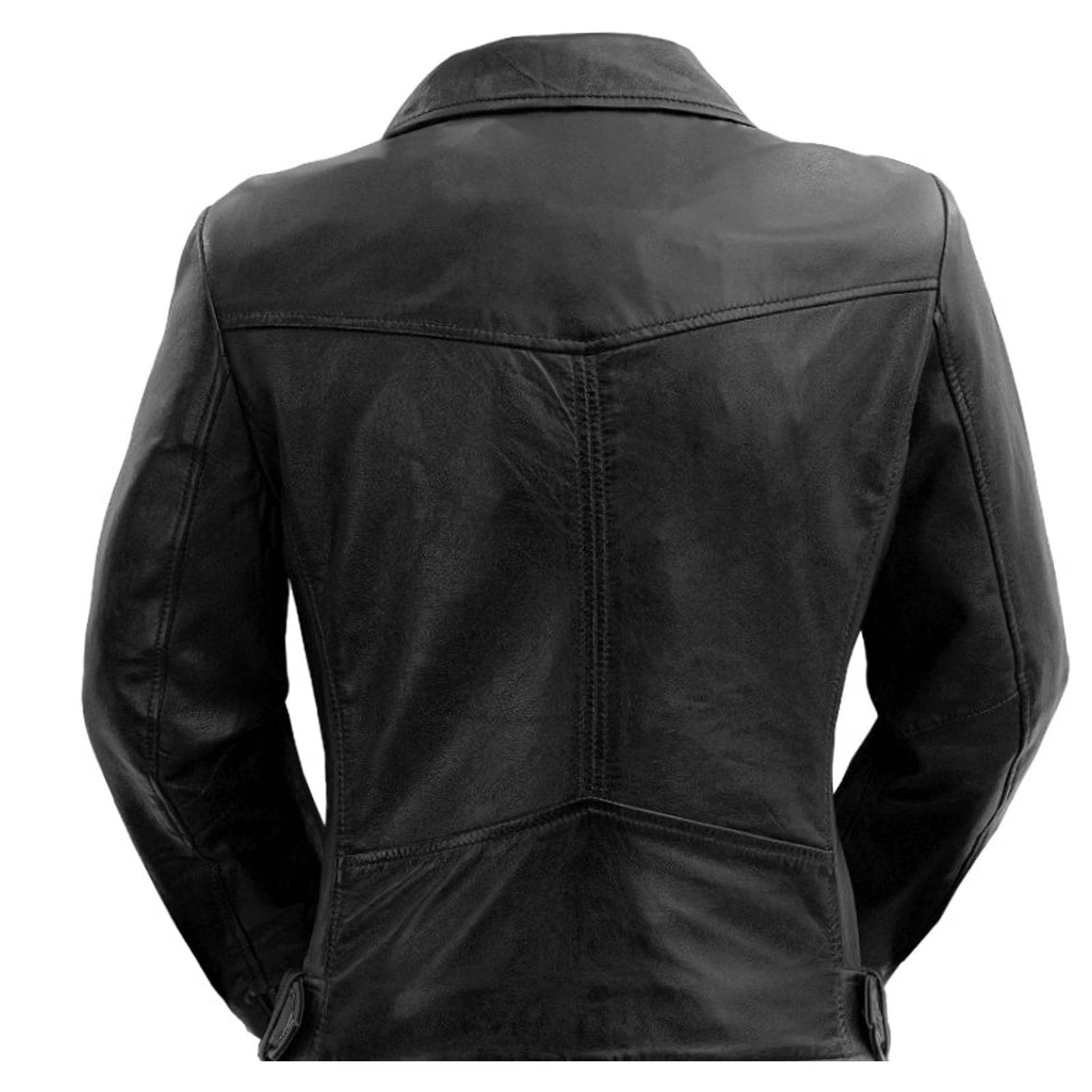 Vintage Chloé Women's Whet Blu Leather Jacket XL Black Asymmetrical Zip Biker Motorcycle 3 Outside Pockets Lined Dry Clean Only Spring Fall Winter Mens? Size XL / US 12-14 / IT 48-50 - 2 Thumbnail