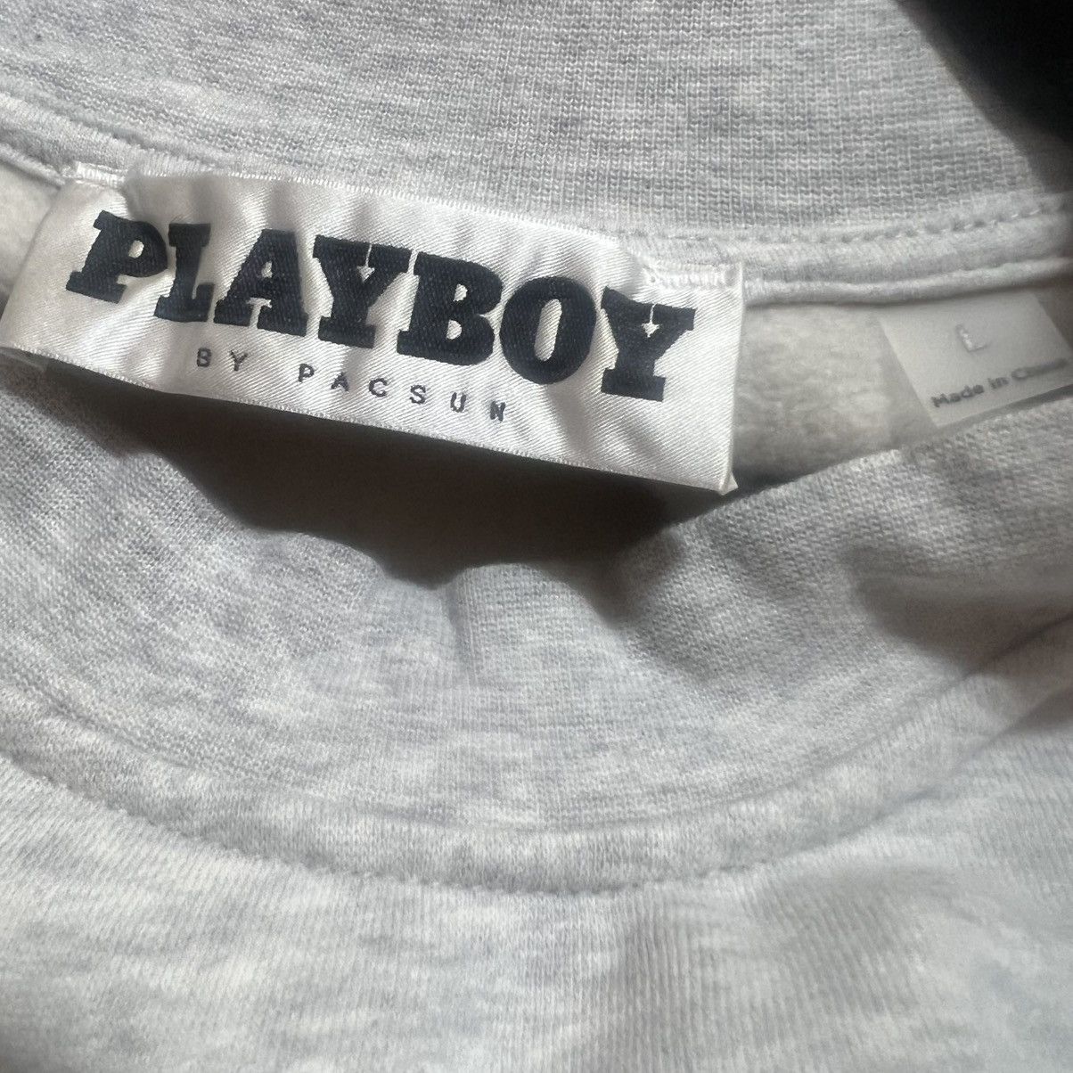 Playboy PLAYBOY MEN’S LARGE Light Gray Crewneck Sweater Green Logo Size US L / EU 52-54 / 3 - 5 Thumbnail
