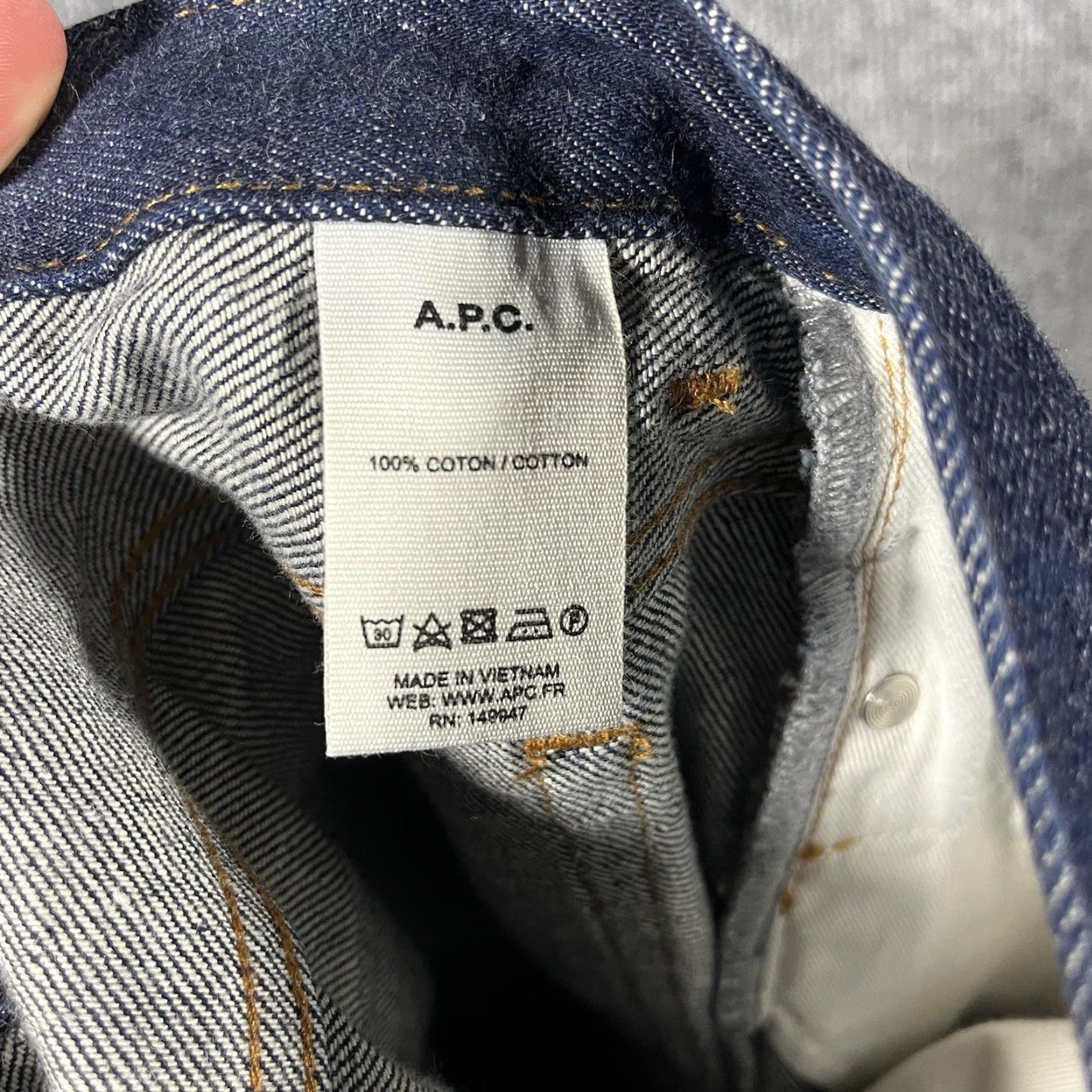 Denime APC Petit New Standard Jeans Mens 32x32 Indigo Denim Dark Selvedge Size US 32 / EU 48 - 7 Thumbnail