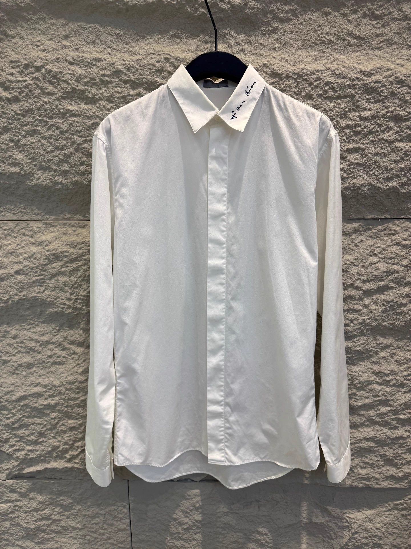 Dior Dior White Collar Embroidery Logo LS Shirt 38 Size S / US 4 / IT 40 - 1 Thumbnail