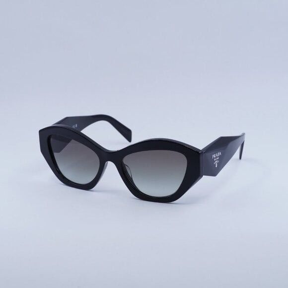 New Prada PR07YSF 1AB0A7 Sunglasses - Black Frame Grey