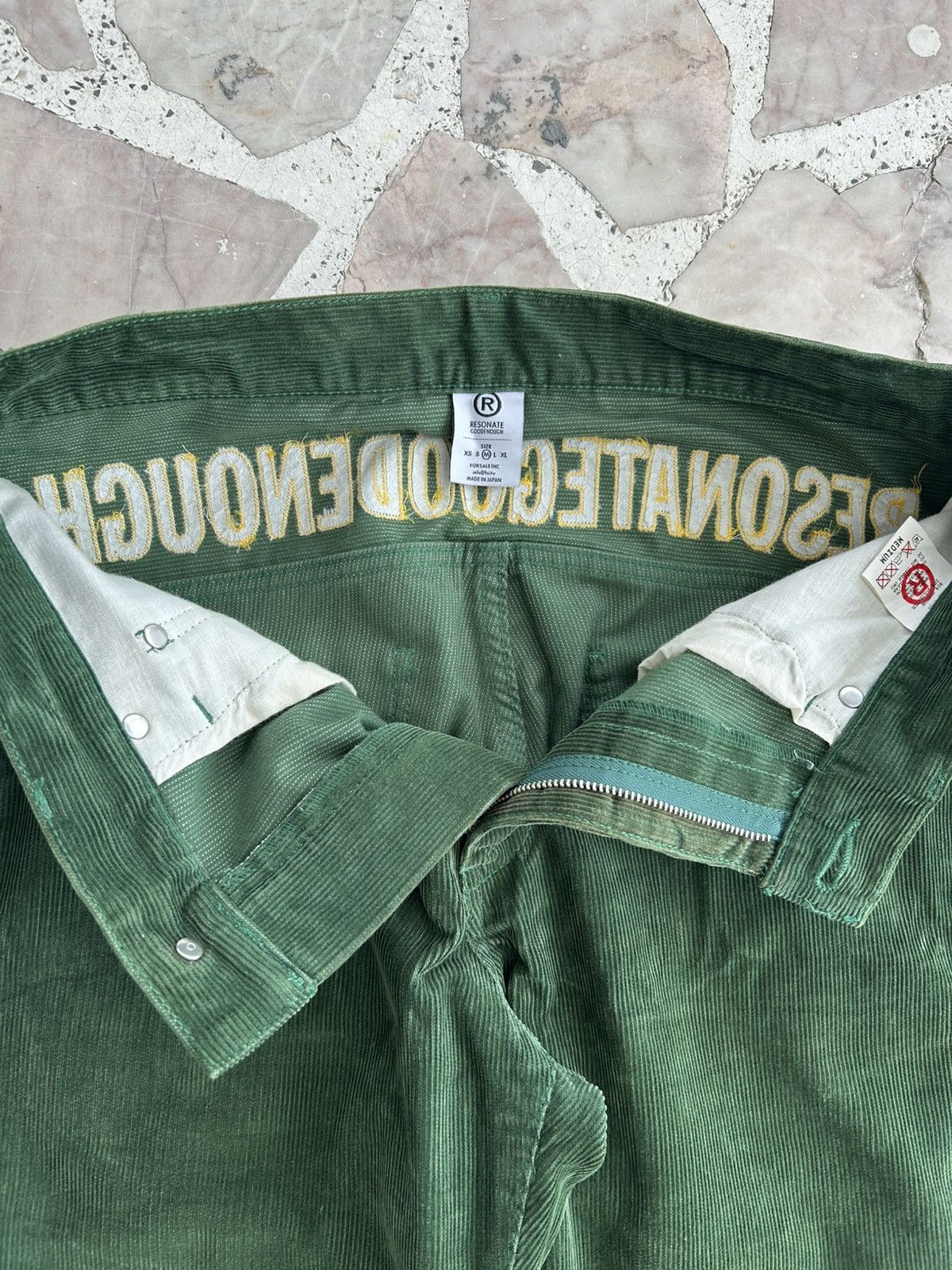 Hiroshi Fujiwara Goodenough Resonate Corduroy Green Casual Trousers Size US 32 / EU 48 - 8 Thumbnail