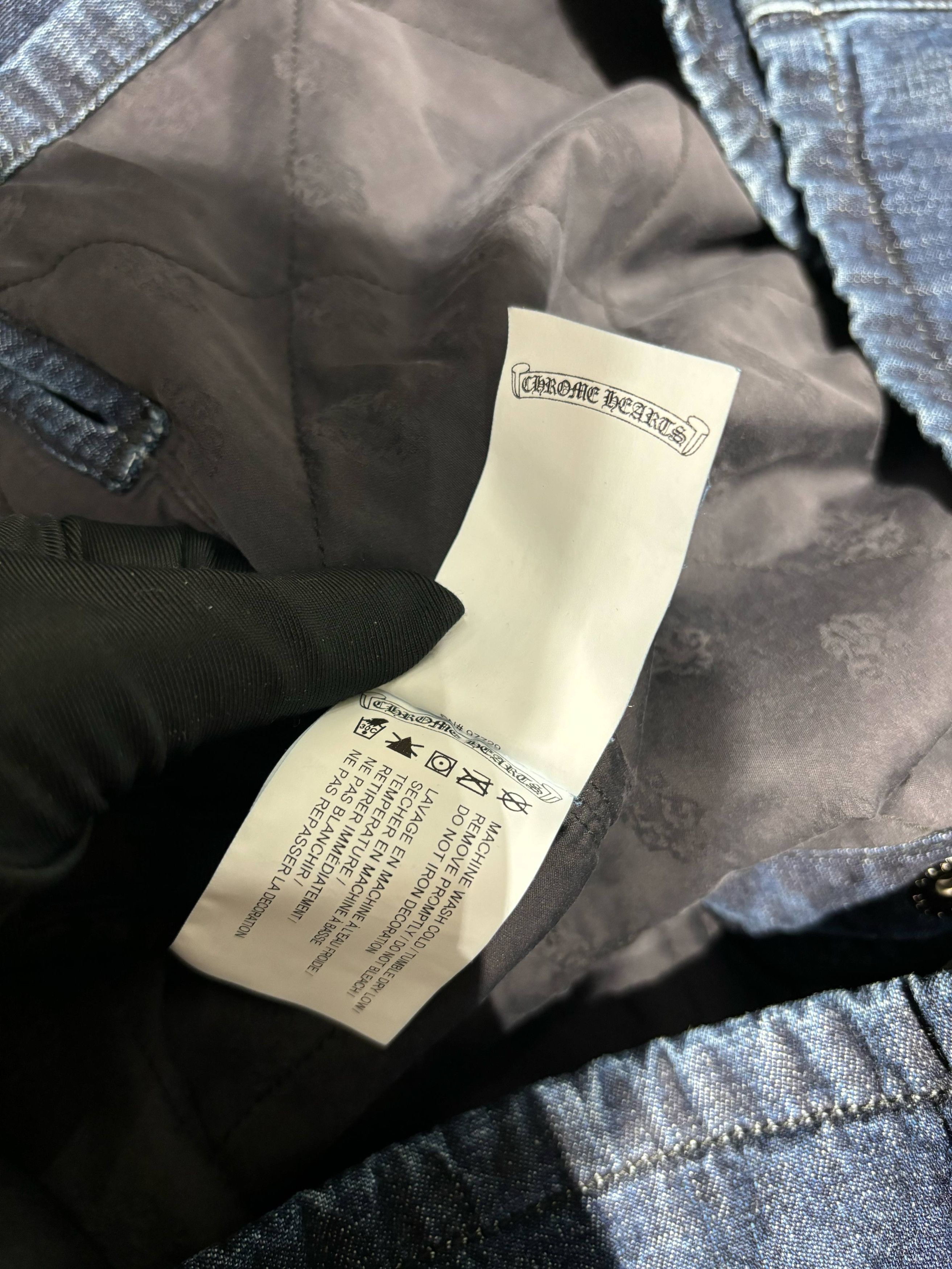 Chrome Hearts Chrome Hearts Blue & White Script Padded Denim Jacket Size US L / EU 52-54 / 3 - 9 Thumbnail