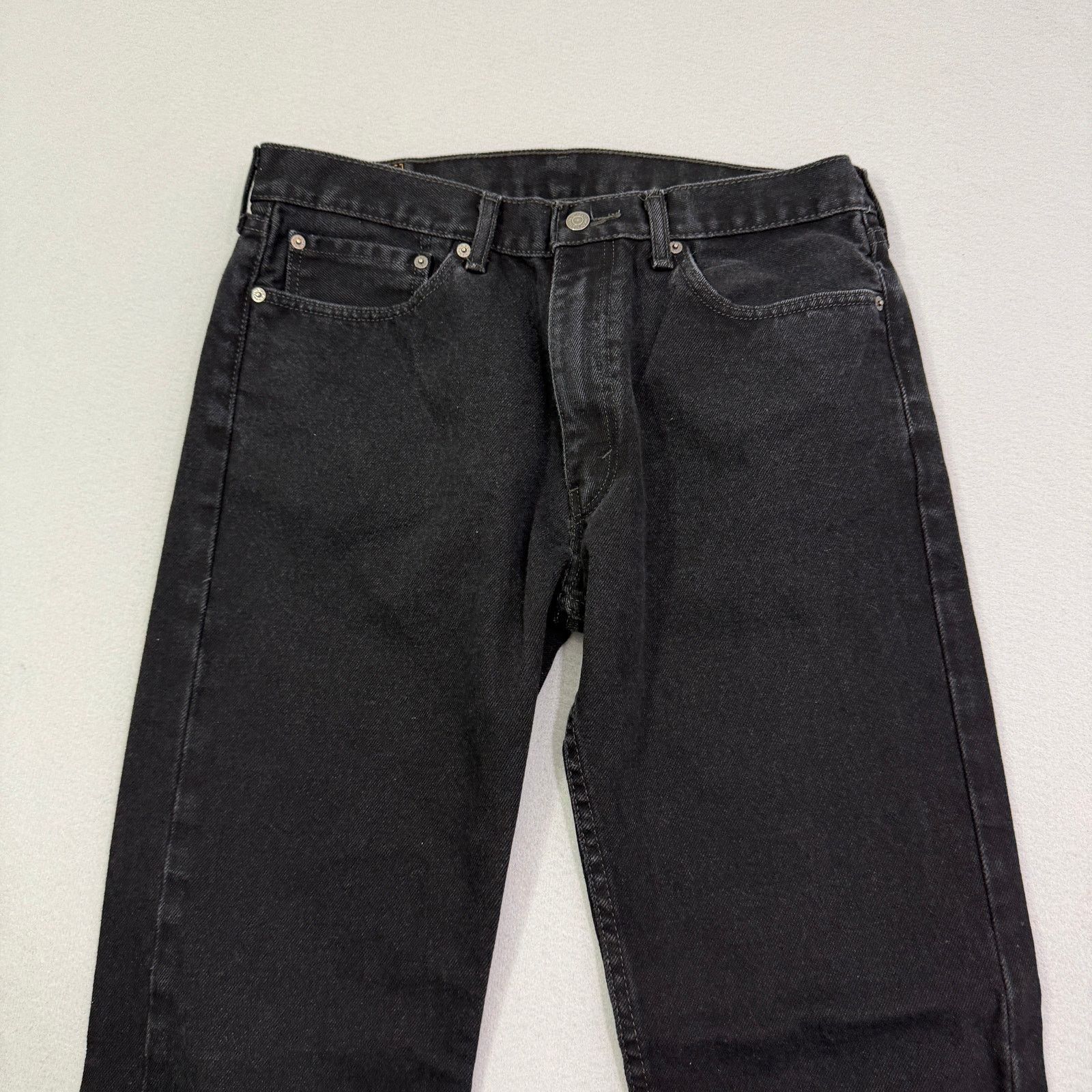 Levi's Levis 505 Jeans Men's 36x30 Black Straight Leg Denim Zip Fly Size US 36 / EU 52 - 2 Thumbnail