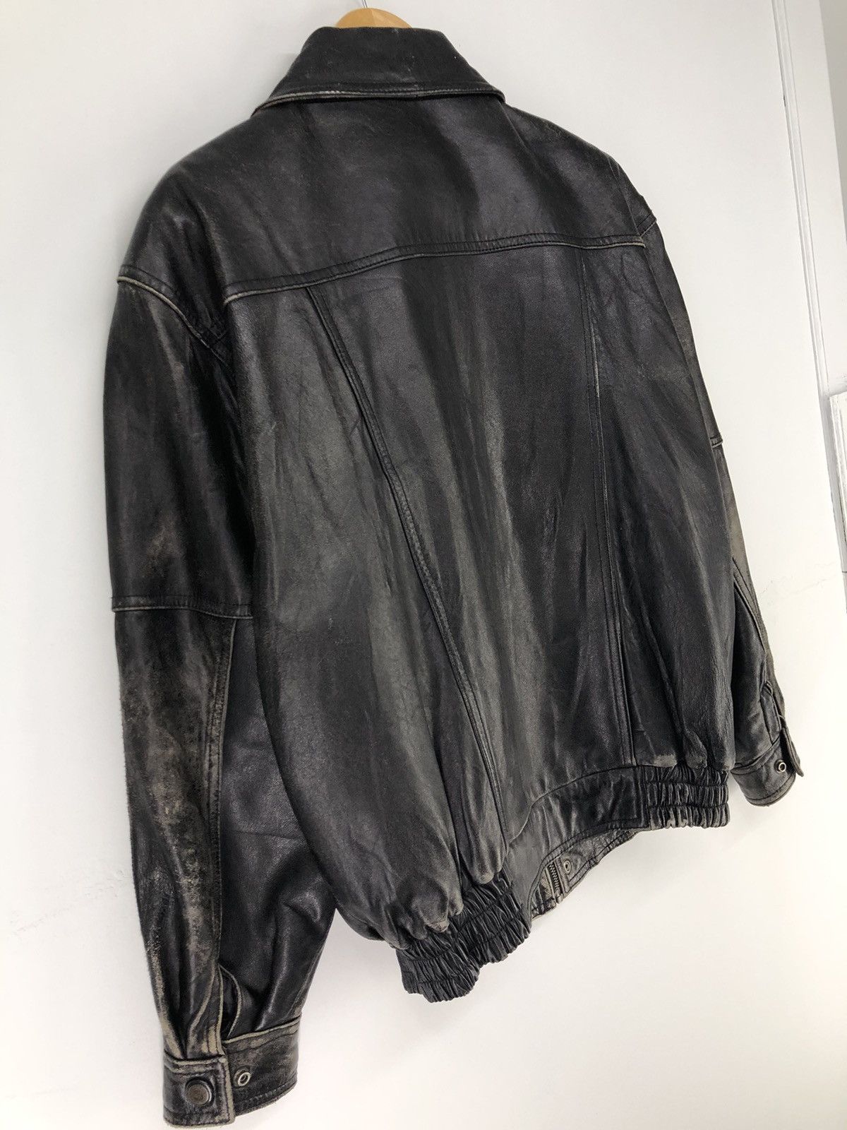 Leather Vintage Bestone Sheepskin Leather Bomber Jacket Size US L / EU 52-54 / 3 - 14 Thumbnail