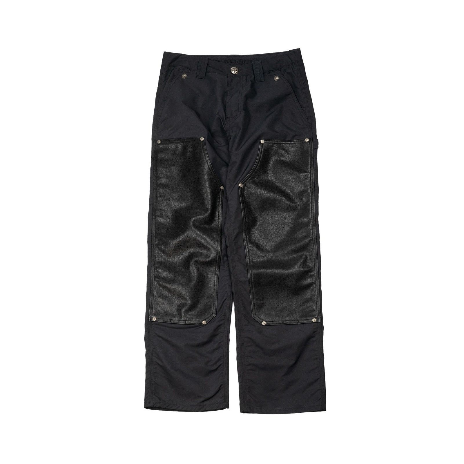 Chrome Hearts Leather Double Knee Nylon Carpenter Pants 'Black' Size US 38 / EU 54 - 1 Thumbnail