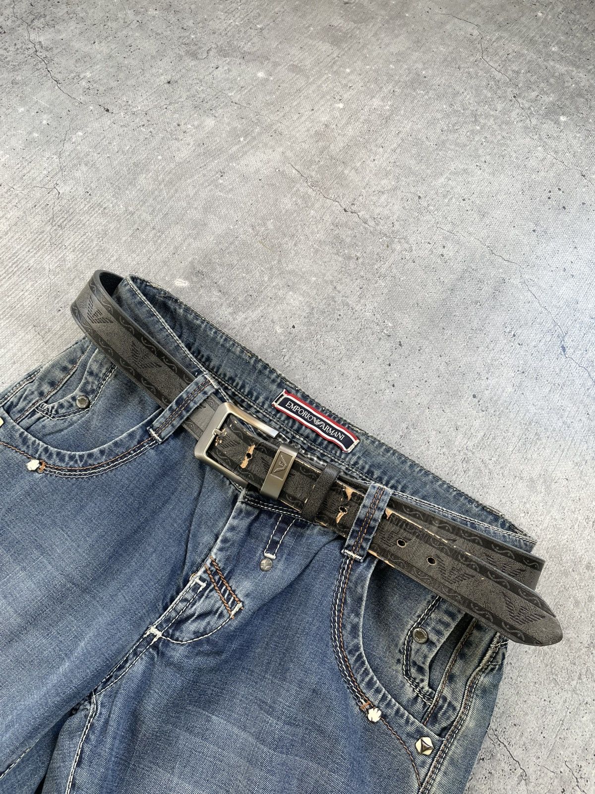 Armani Armani Vintage Belt Distressed USA STYLE AFFLICTION Y2k Size ONE SIZE - 1 Thumbnail