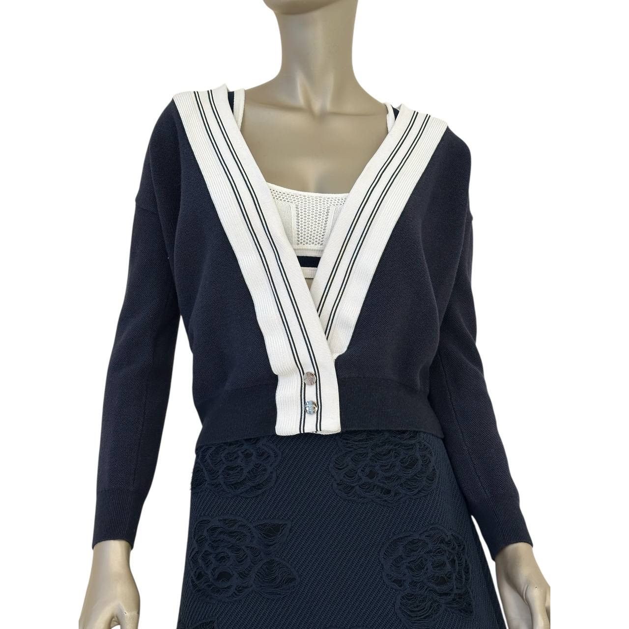 Chanel Chanel Wool Bra Top Cardigan Set Sz.34/36 Size ONE SIZE - 1 Thumbnail