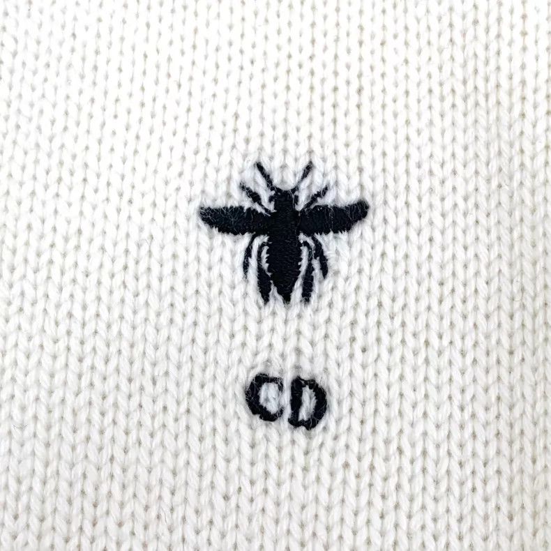 Dior Dior Beige bee embroidered cashmere turtleneck long-sleeve Size XS / US 0-2 / IT 36-38 - 5 Thumbnail