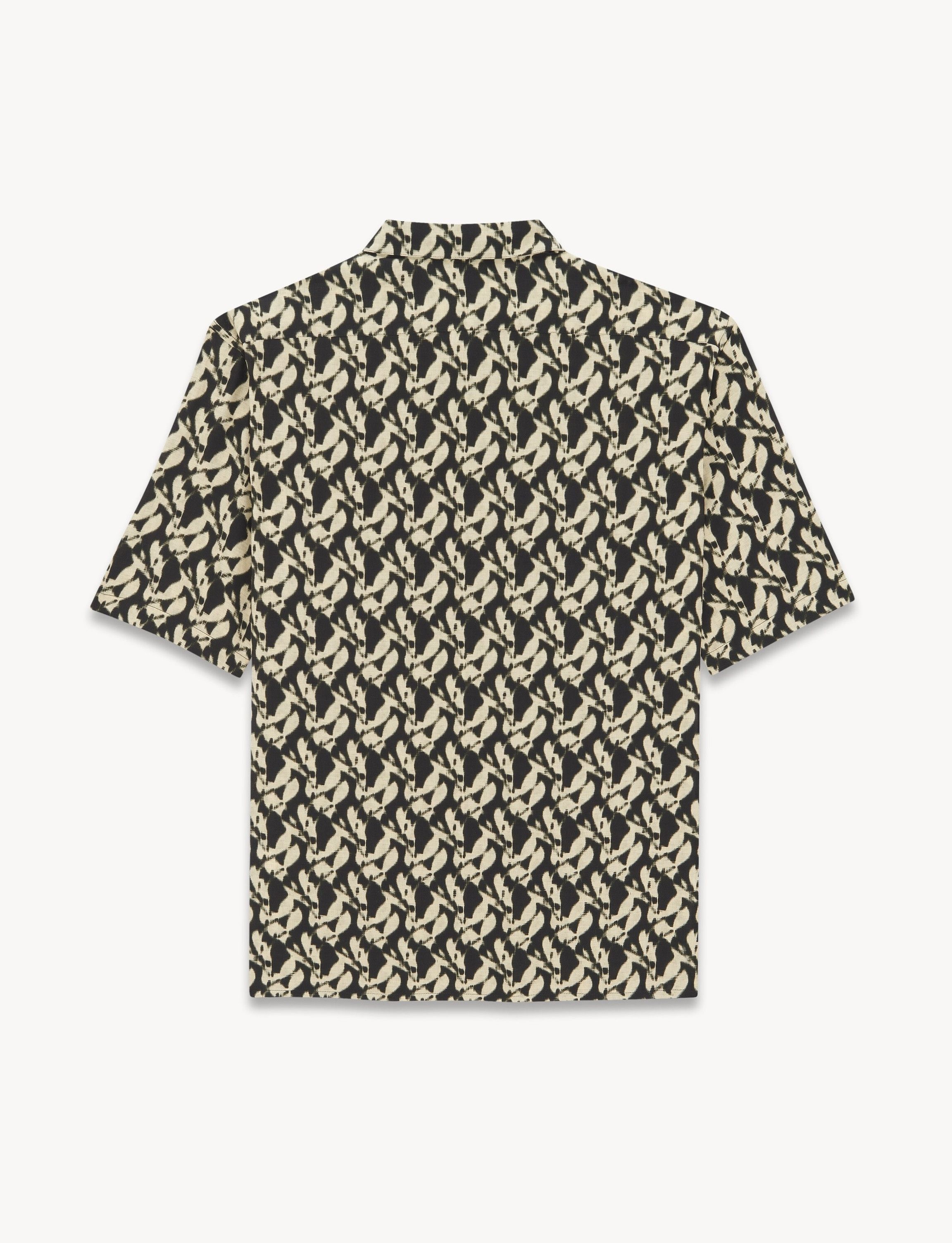 Saint Laurent Paris Saint Laurent Abstract Print Shirt - Noir & Sable Voile Size US M / EU 48-50 / 2 - 2 Thumbnail