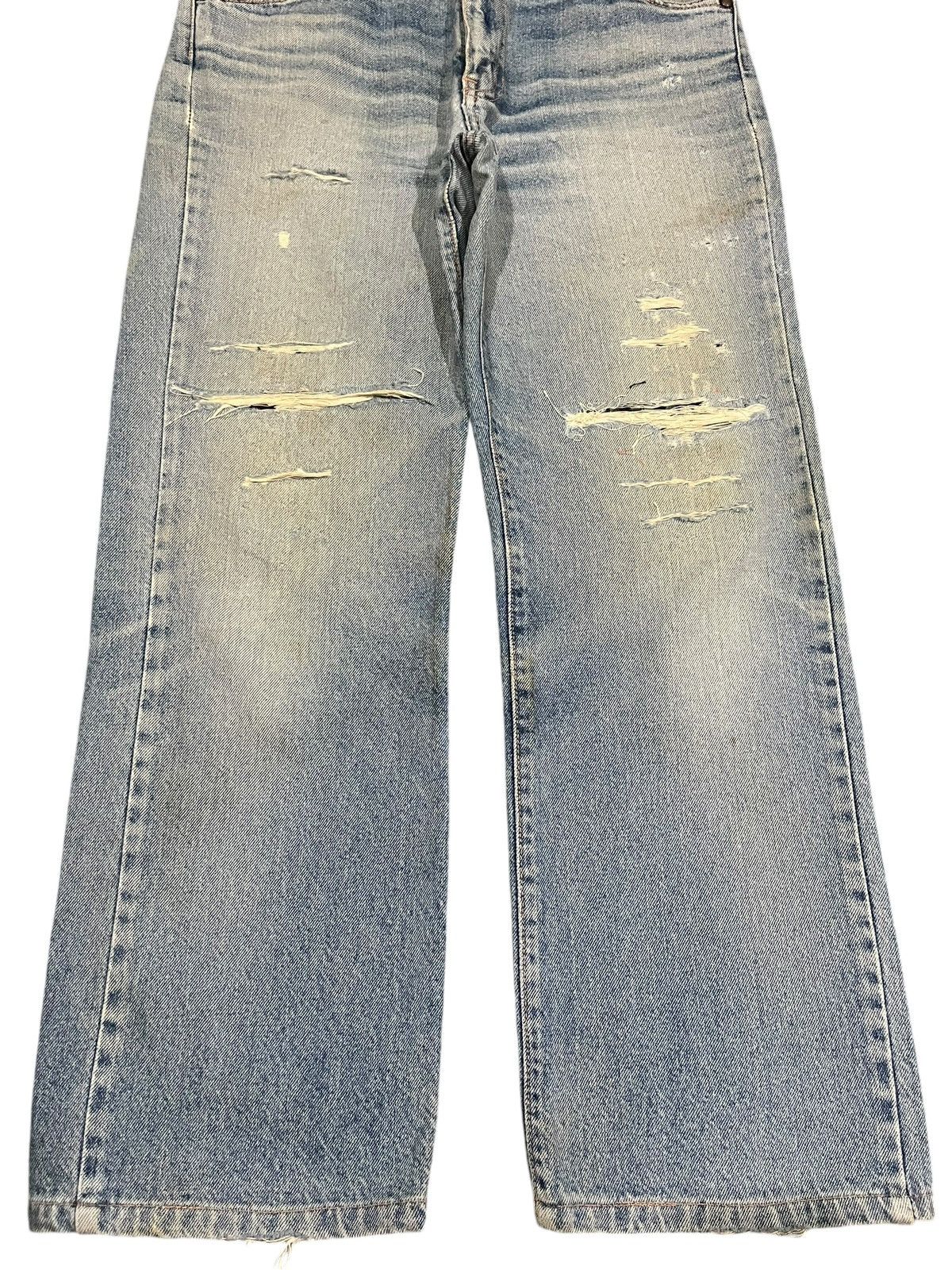 Edwin Vintage Japanese Brand Blue Washed Distressed Wide Leg Jeans Size US 30 / EU 46 - 5 Thumbnail