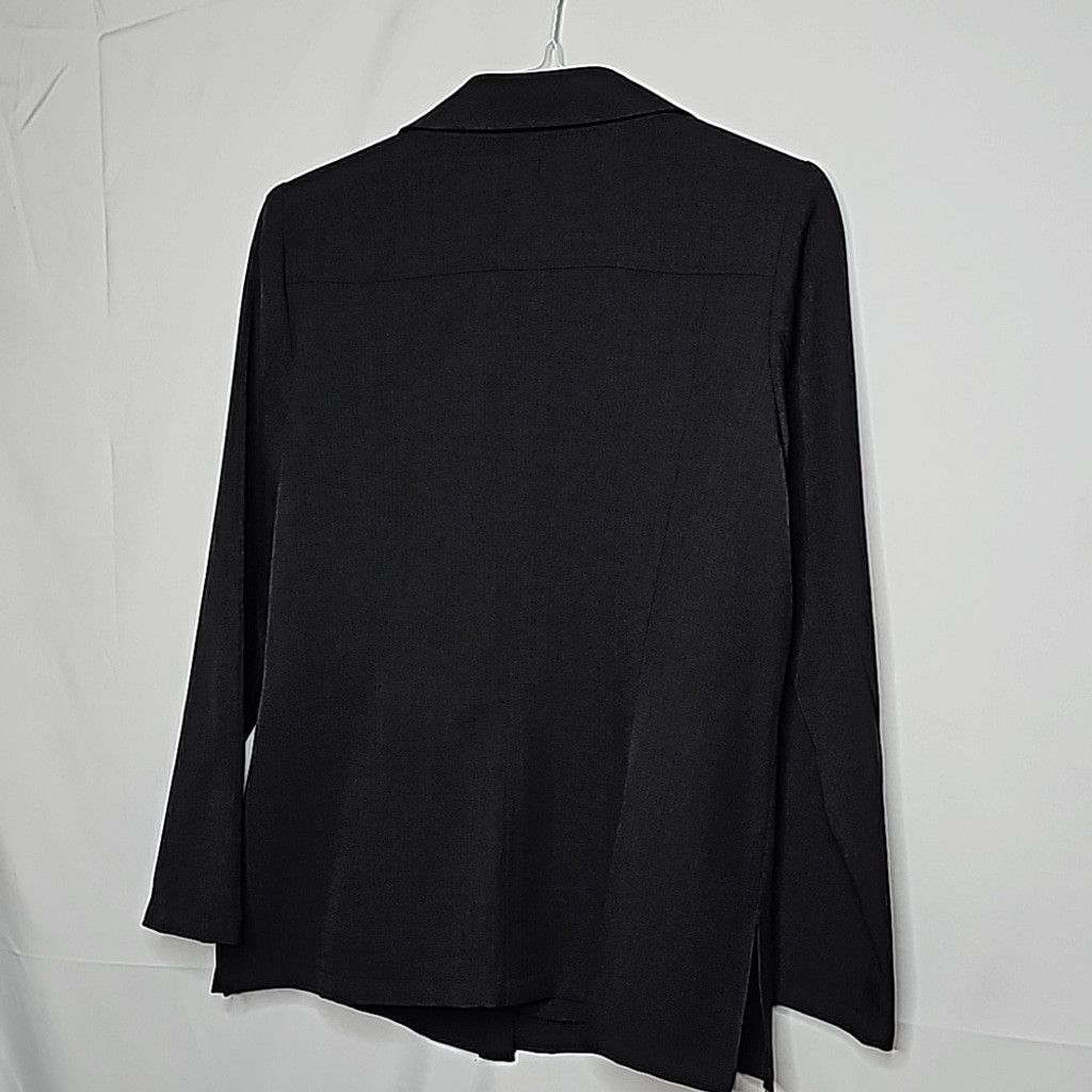 The Unbranded Brand NWOT aigrette black button down long sleeve shirt top sz 9 R Size M / US 6-8 / IT 42-44 - 5 Thumbnail