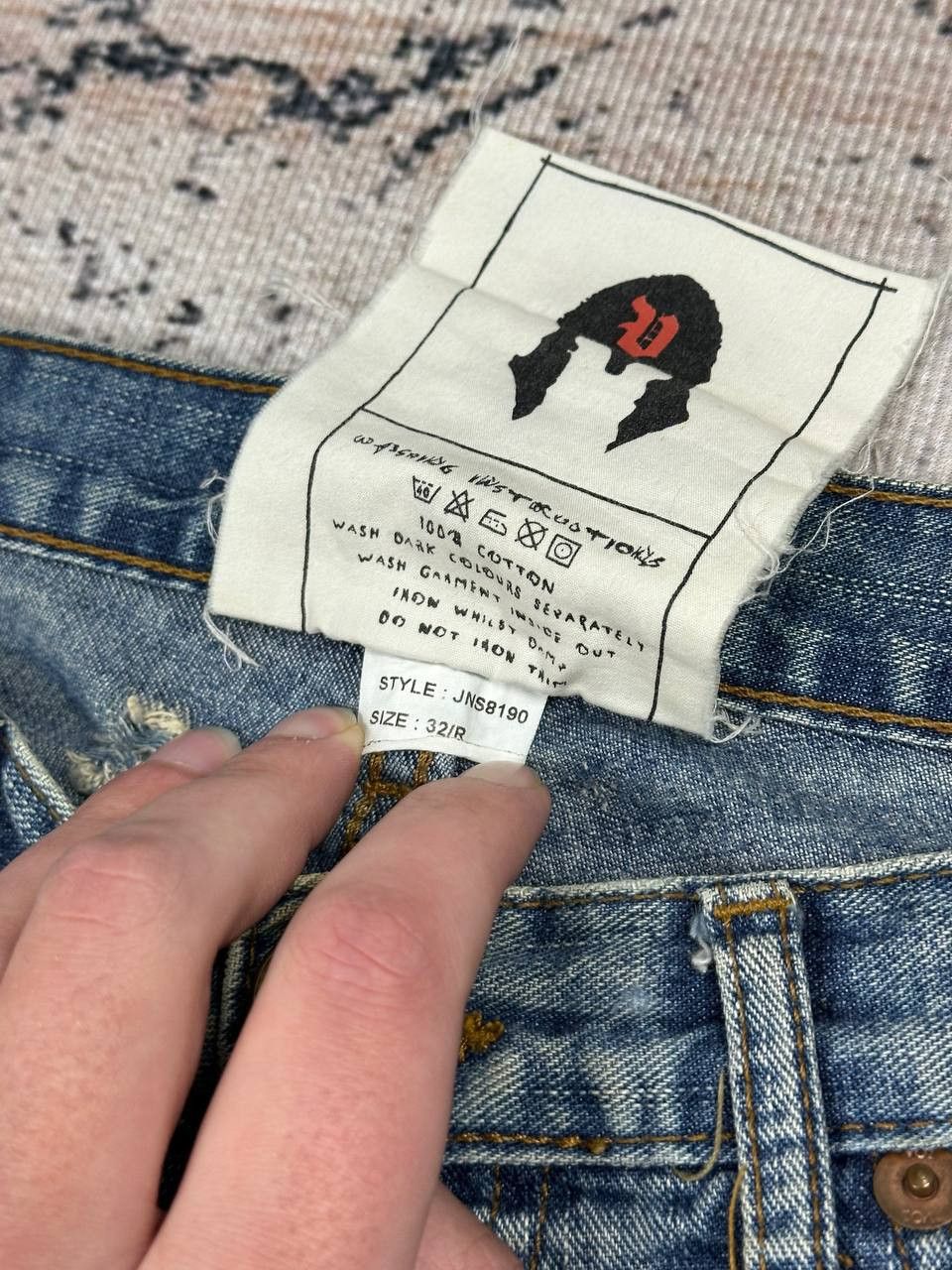 Japanese Brand Vintage Avant Garde Destroyed Punk Baggy Denim Jeans Size US 32 / EU 48 - 9 Thumbnail