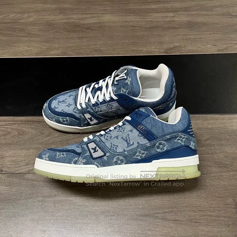 Louis Vuitton Trainer Blue Jeans shoes