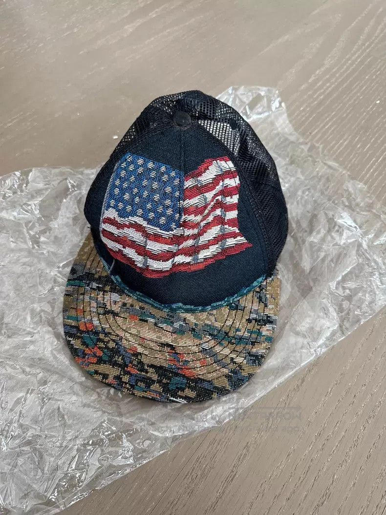 Saint Laurent Paris Saint Laurent Paris Eagle flag baseball cap i Size ONE SIZE - 1 Thumbnail