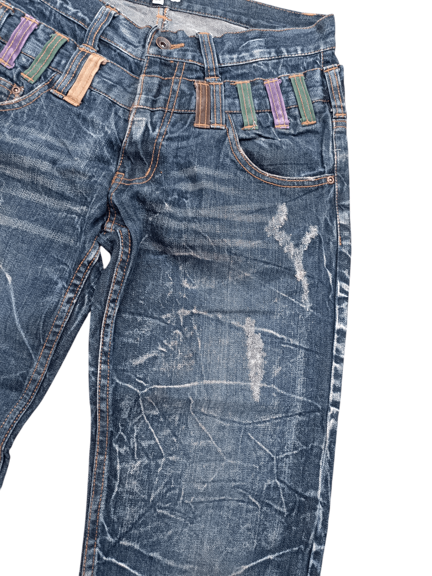 Japanese Brand × Seditionaries VTG NYLAUS DOUBLE WAIST DISTRESSED JEANS VERY RARE Size US 30 / EU 46 - 11 Thumbnail