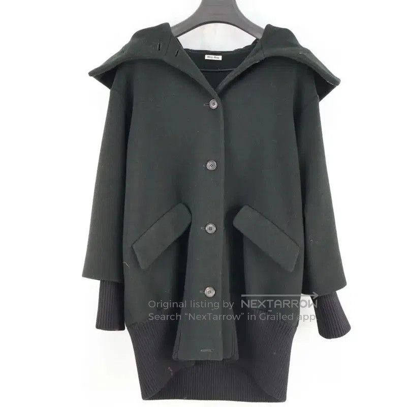 Miu Miu Miu Miu Black Women's Autumn Coat . Size L / US 10 / IT 46 - 1 Thumbnail