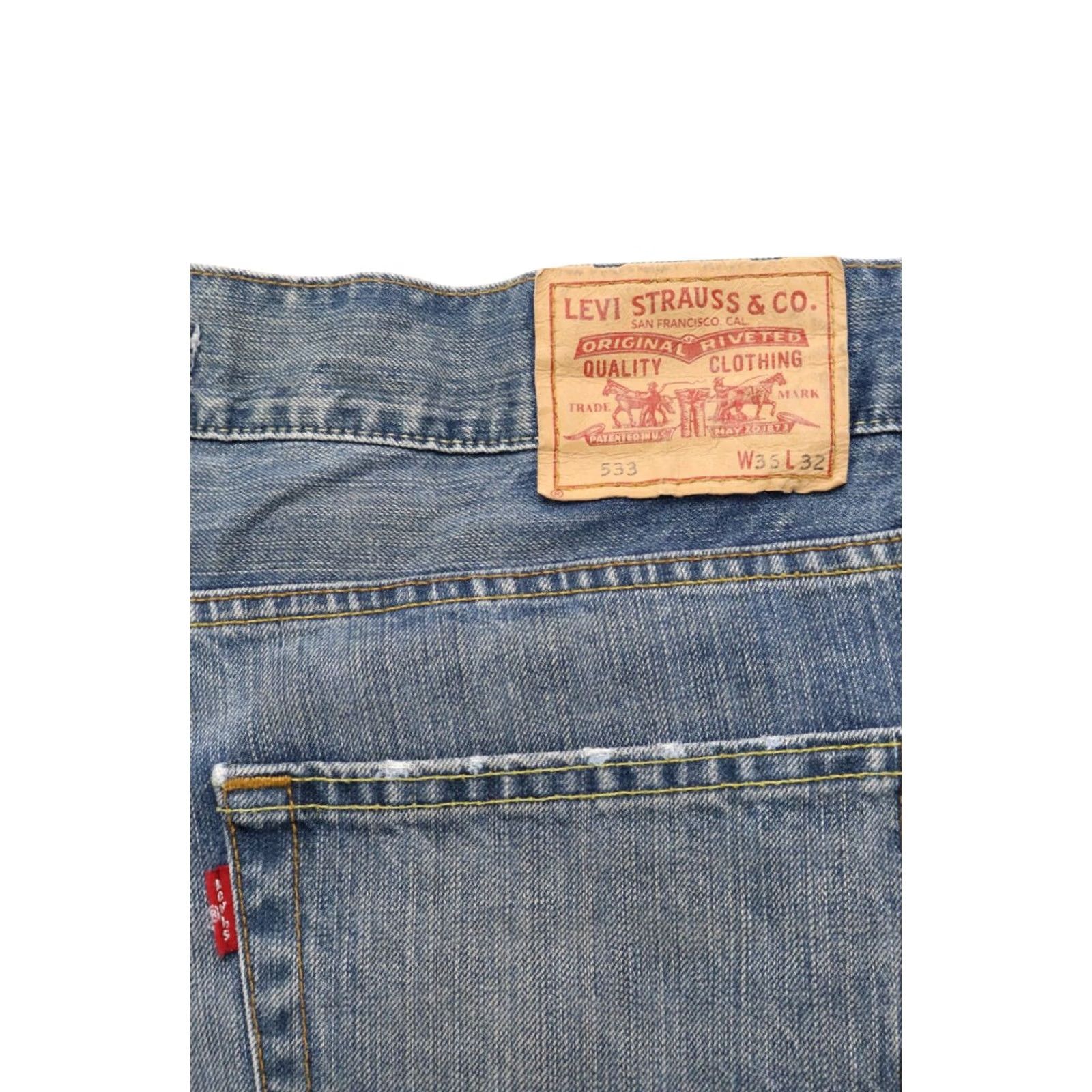 Levi's Levi's 533 Loose Jeans Men's W35/L32 Blue Button Fly Faded Whiskers Size US 35 - 5 Thumbnail
