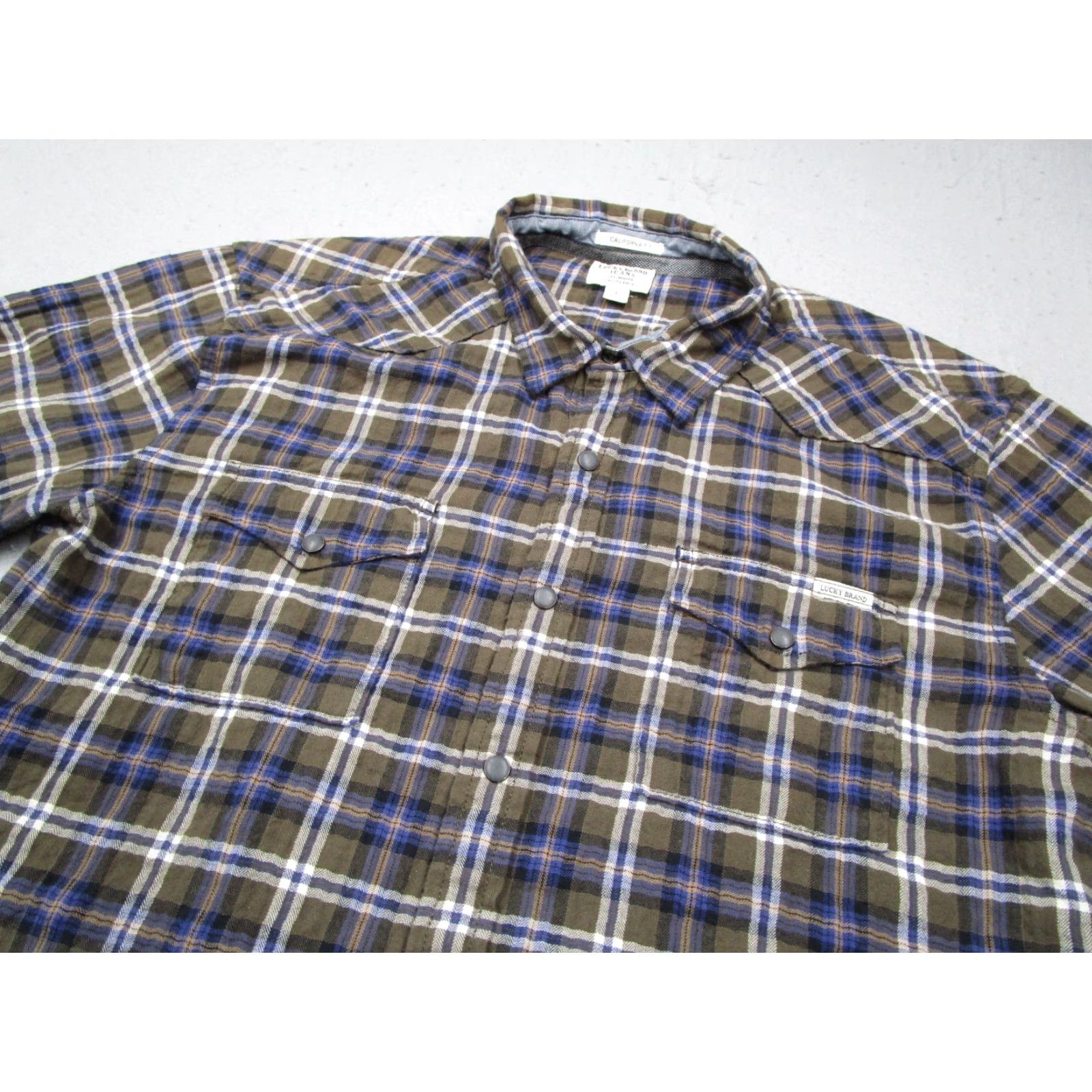 Lucky Brand VINTAGE Lucky Brand California Fit Shirt Men Large Green Flannel Button-Up Long Sleeve Casual Size US L / EU 52-54 / 3 - 2 Thumbnail