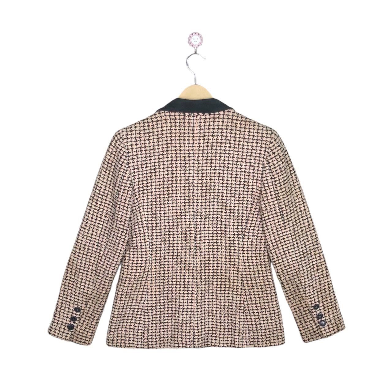Chanel CHANEL Vintage 90s Pink Black Tweed Blazer FR36 Luxury Size XS / US 0-2 / IT 36-38 - 2 Thumbnail
