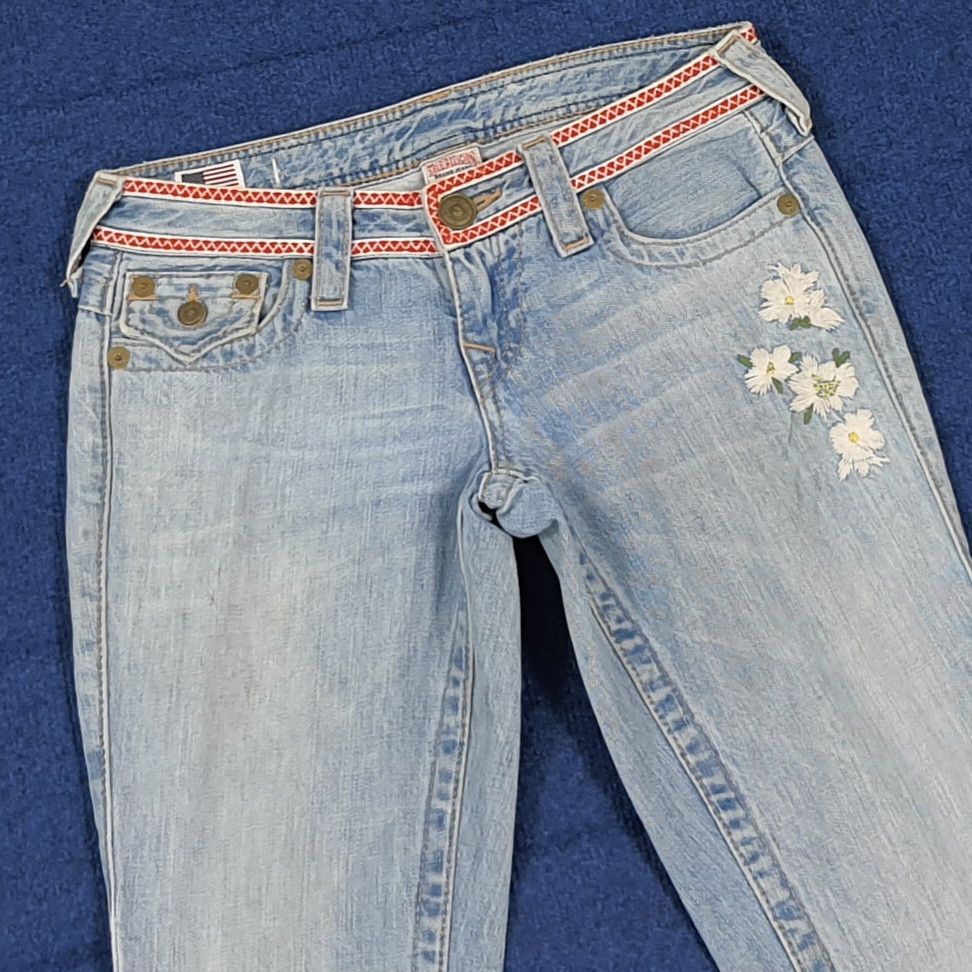 True Religion Vintage True Religion JOEY Floral Flare Jeans C297N7 Size 28" / US 6 / IT 42 - 2 Thumbnail