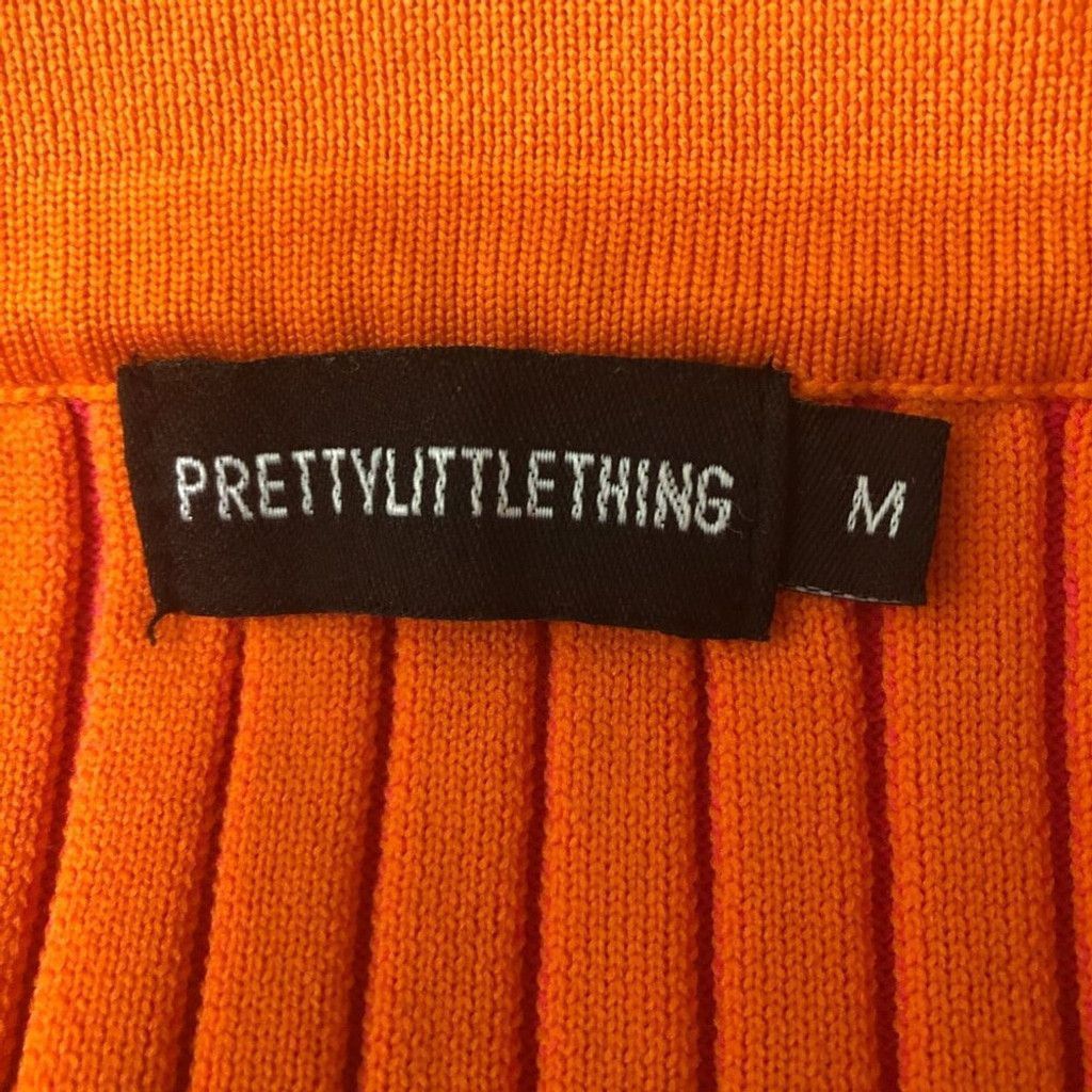 PrettyLittleThing PrettyLittle Thing pink orange knit cropped top stretchy S Size L / US 10 / IT 46 - 8 Thumbnail