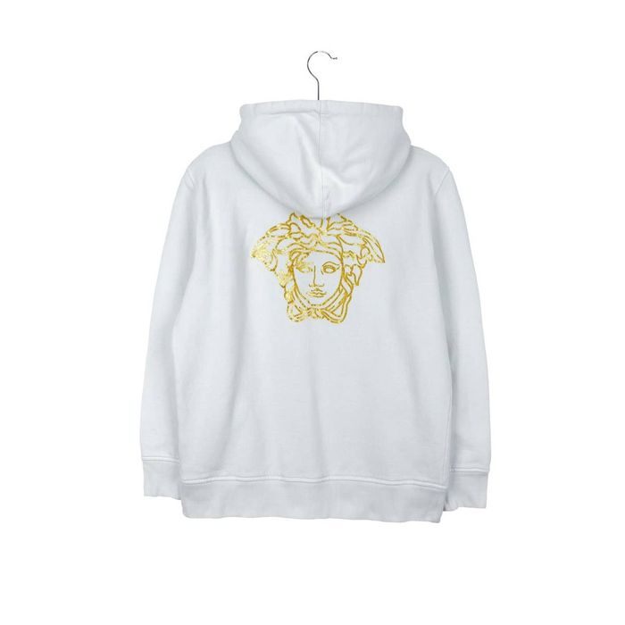 Versace hoodie white and gold hot sale