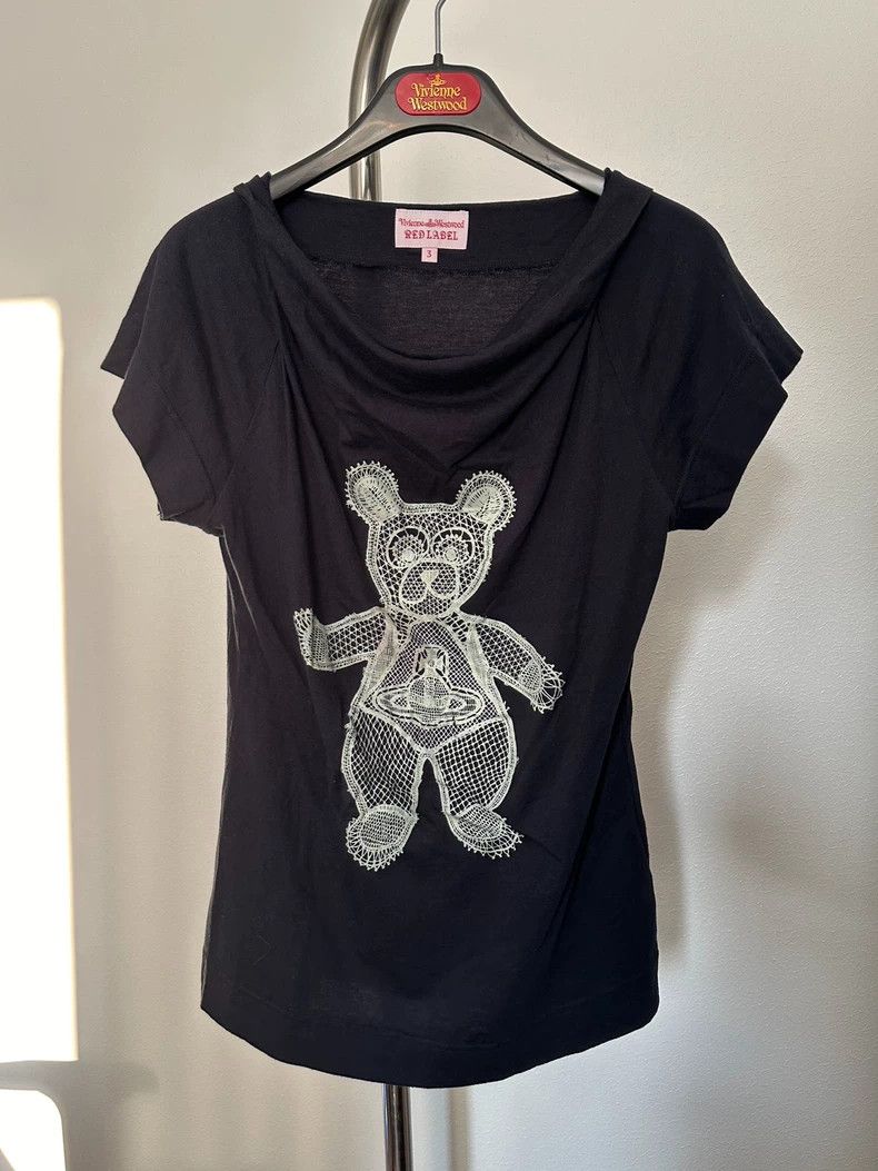 Vivienne Westwood Vivienne Westwood Embroidered low neck U V-neck T-shirt Sa Size S / US 4 / IT 40 - 1 Thumbnail