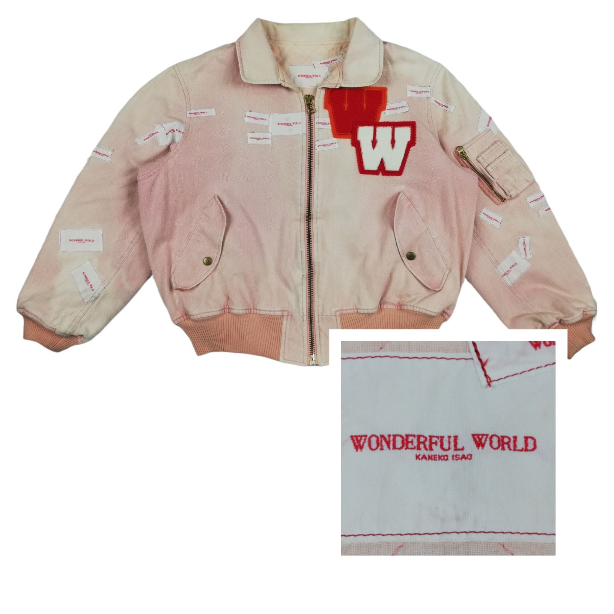Japanese Brand × Kaneko Isao 🔥Wonderful World Kaneko Isao Denim Bomber Letterman Jacket Size US M / EU 48-50 / 2 - 1 Thumbnail