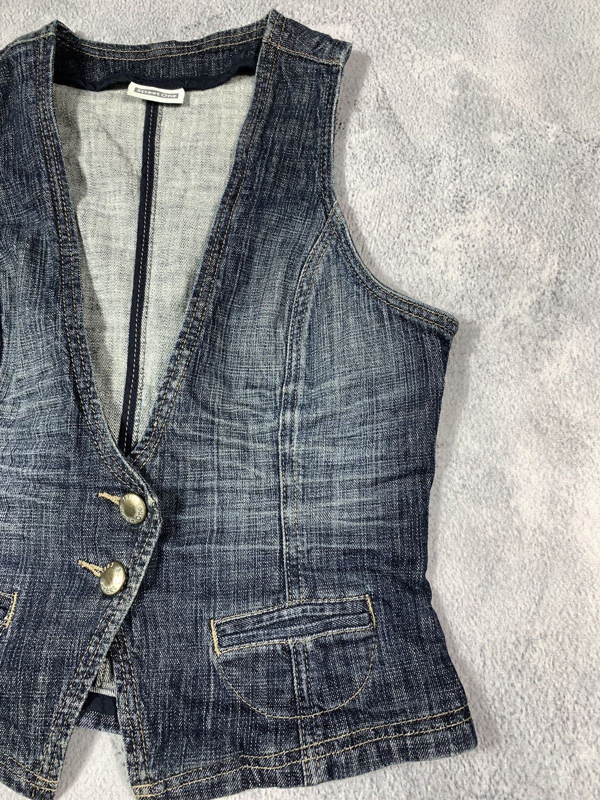 Japanese Brand × Vintage Vintage 90s Denim Japanese vest tank top streetwear UK 12 Size M / US 6-8 / IT 42-44 - 3 Thumbnail