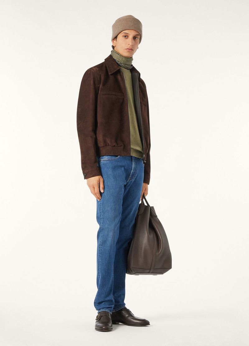 Loro Piana o1w1db10226 FAP2260 Kane Bomber Jacket in Brown Size US XL / EU 56 / 4 - 2 Thumbnail