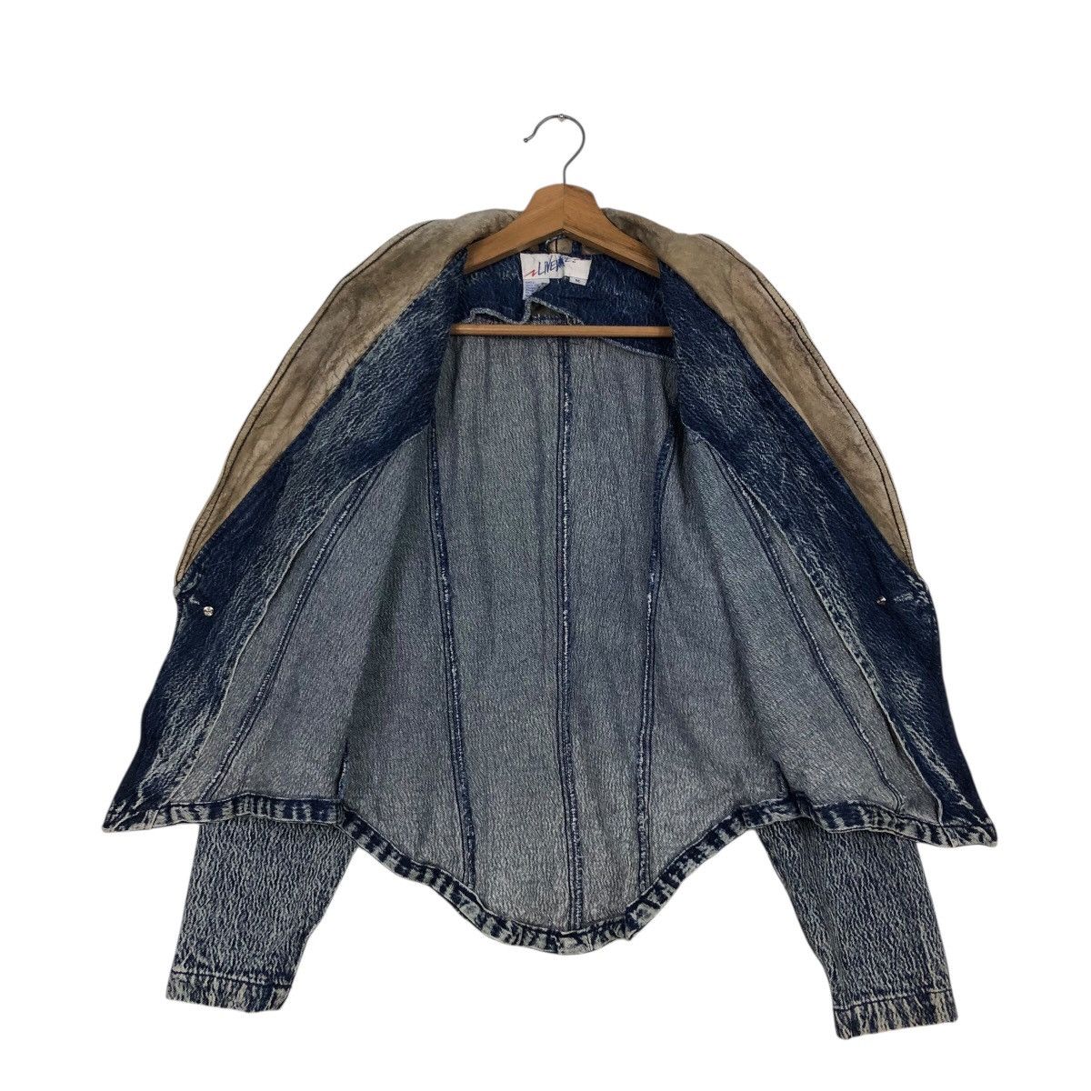 Japanese Brand 📌Vintage Cropped Biker Denim Jacket Livevire Issey Miyake Size US M / EU 48-50 / 2 - 14 Thumbnail