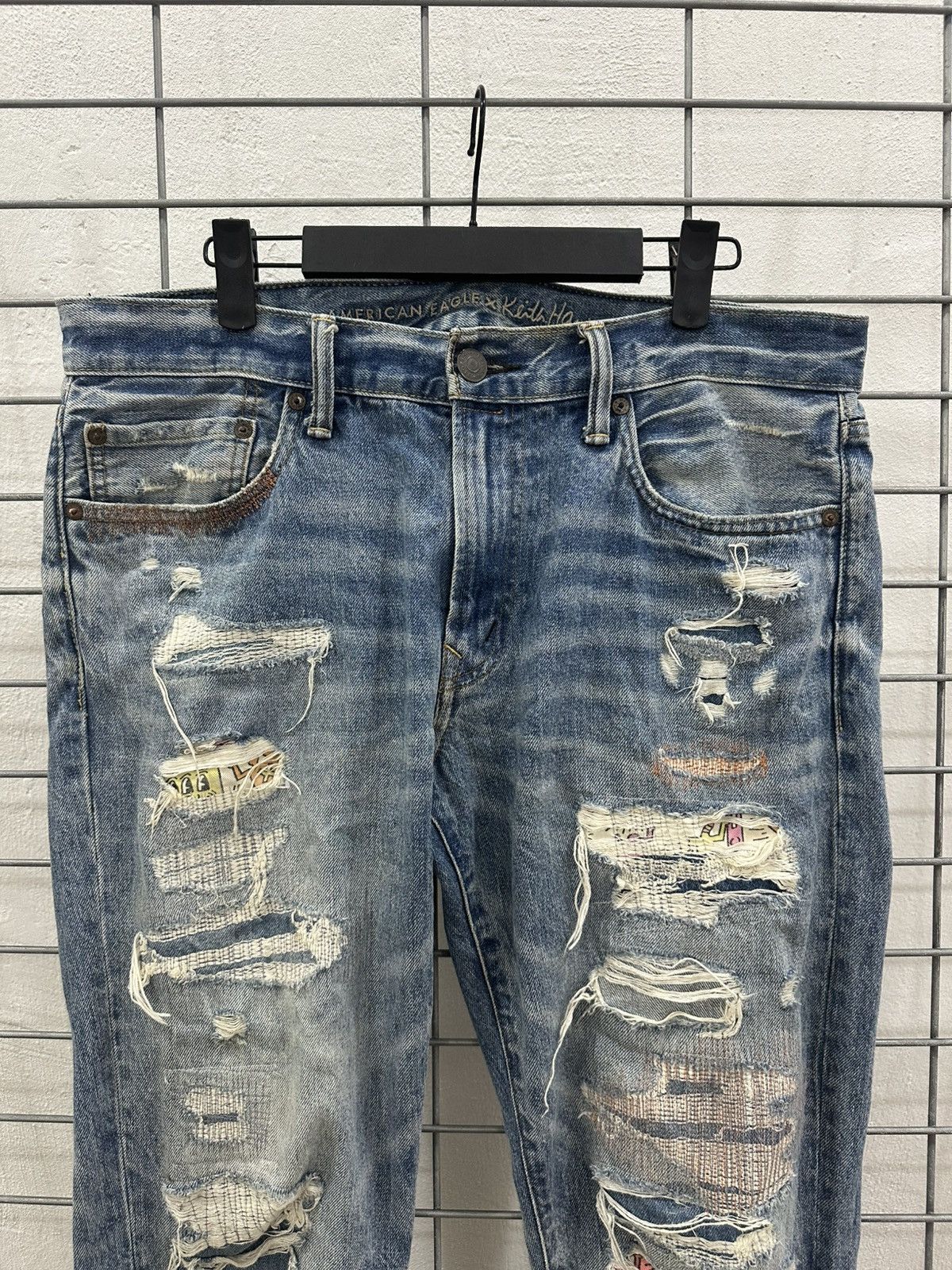 Keith Haring Rare Beautiful Keith Haring X American Eagle Patchwork Jeans Size US 32 / EU 48 - 4 Thumbnail