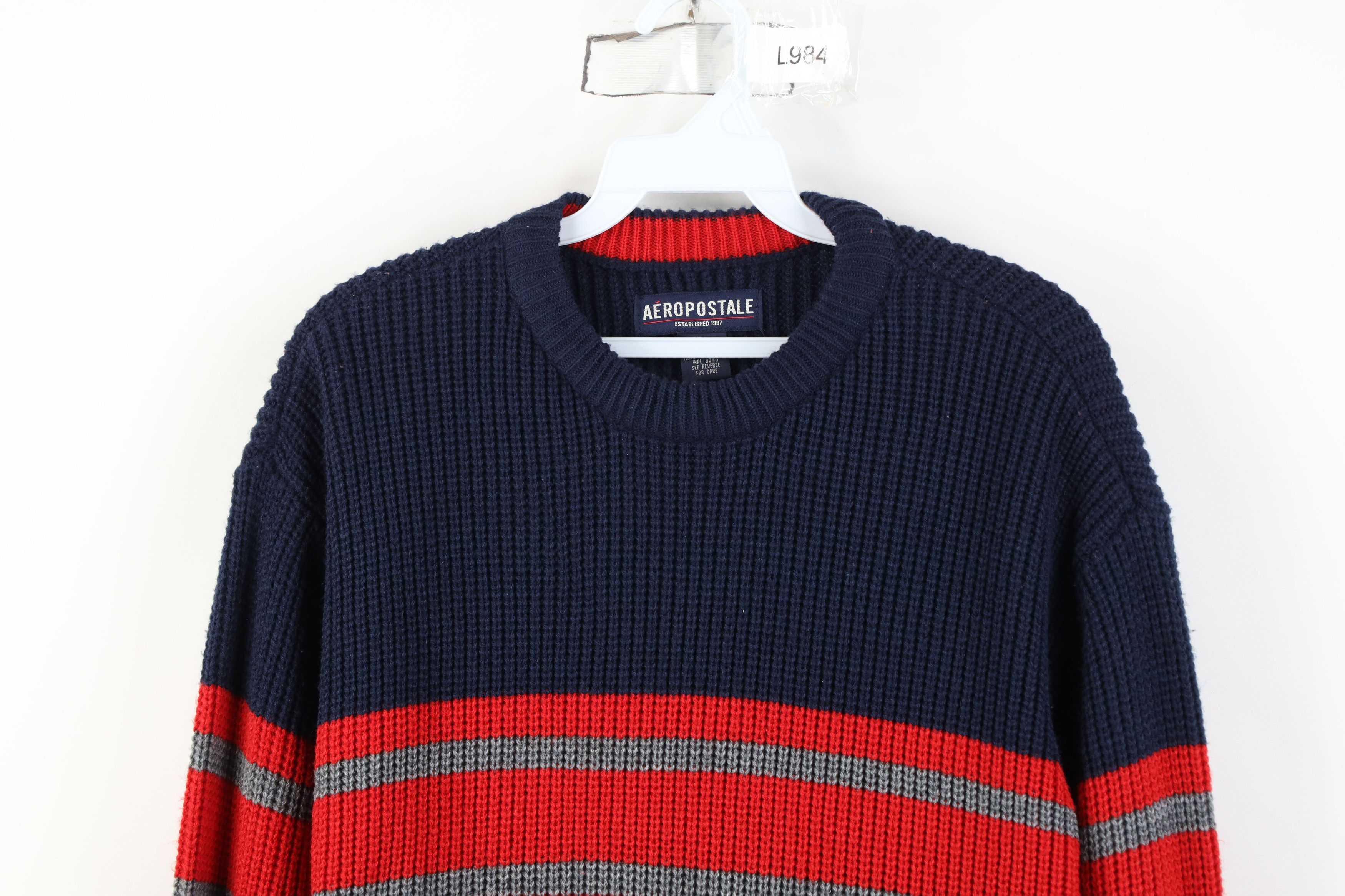 Aeropostale Vintage 90s Y2K Aeropostale Chunky Ribbed Knit Sweater Size US M / EU 48-50 / 2 - 2 Thumbnail