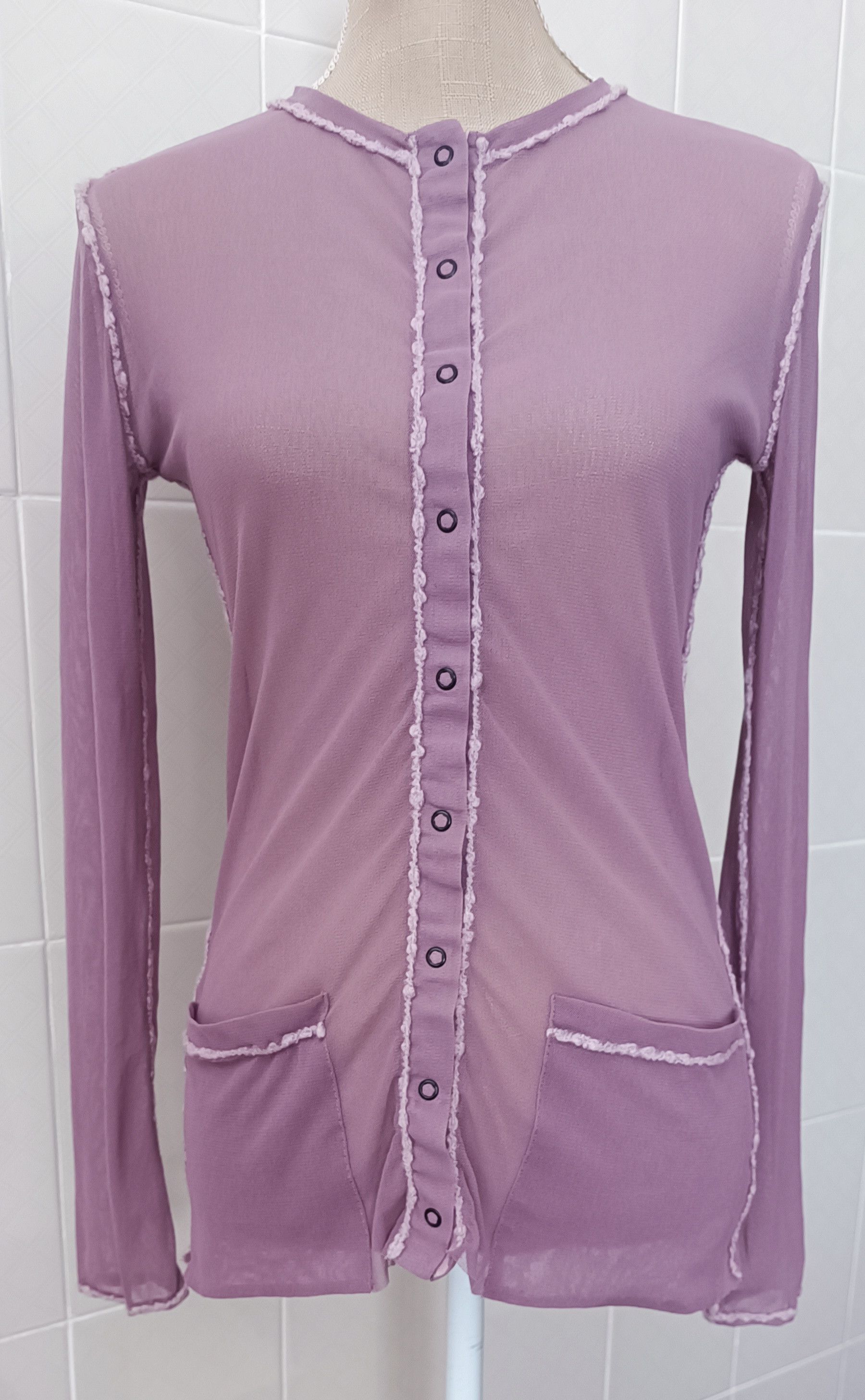 Jean Paul Gaultier 90's - Twinset - Lilac mesh tank top and jacket Size S / US 4 / IT 40 - 13 Thumbnail