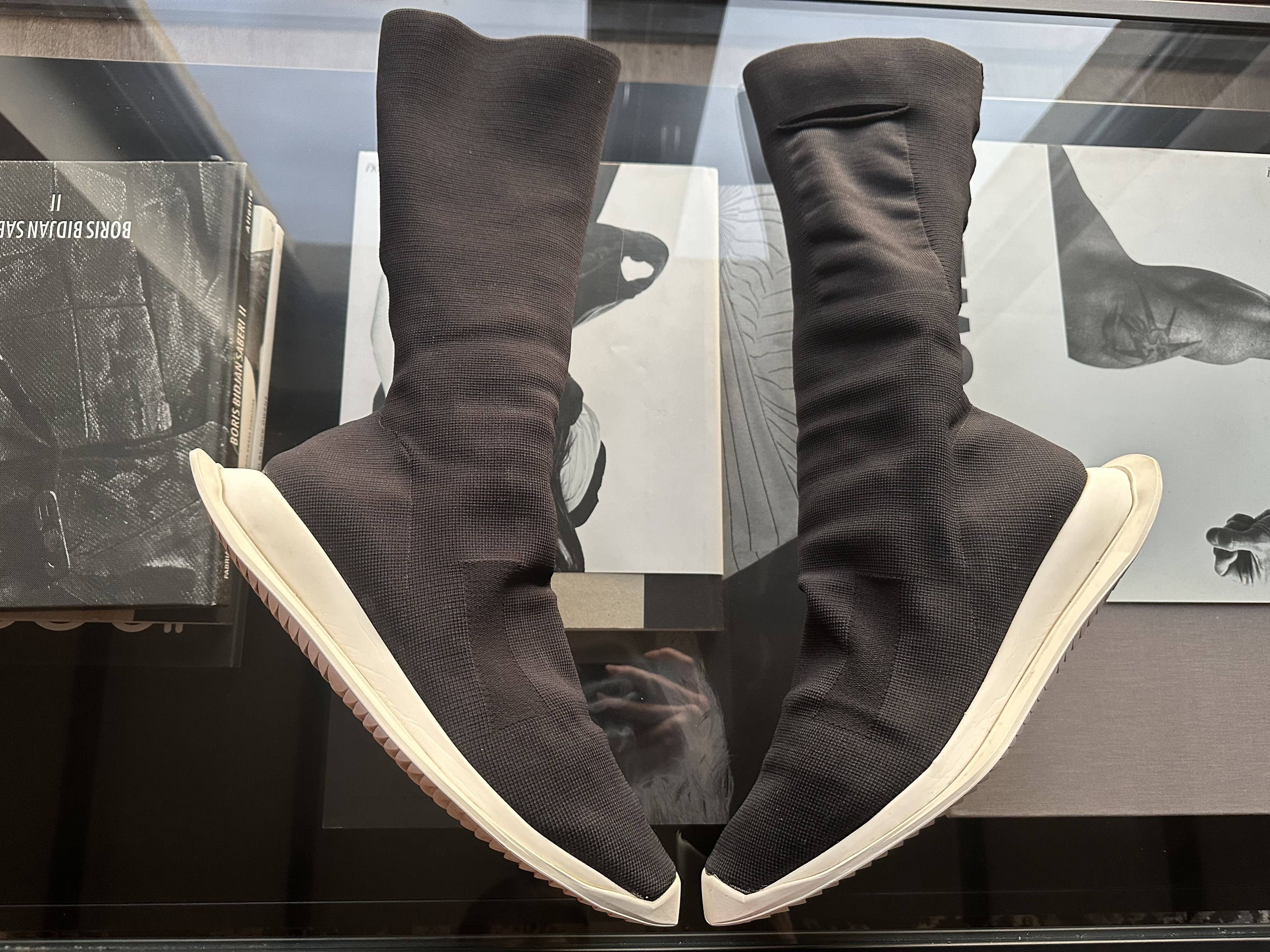 image of Rick Owens Drkshdw Runner Stretch Sock Shoes in Black, Men's (Size 10)