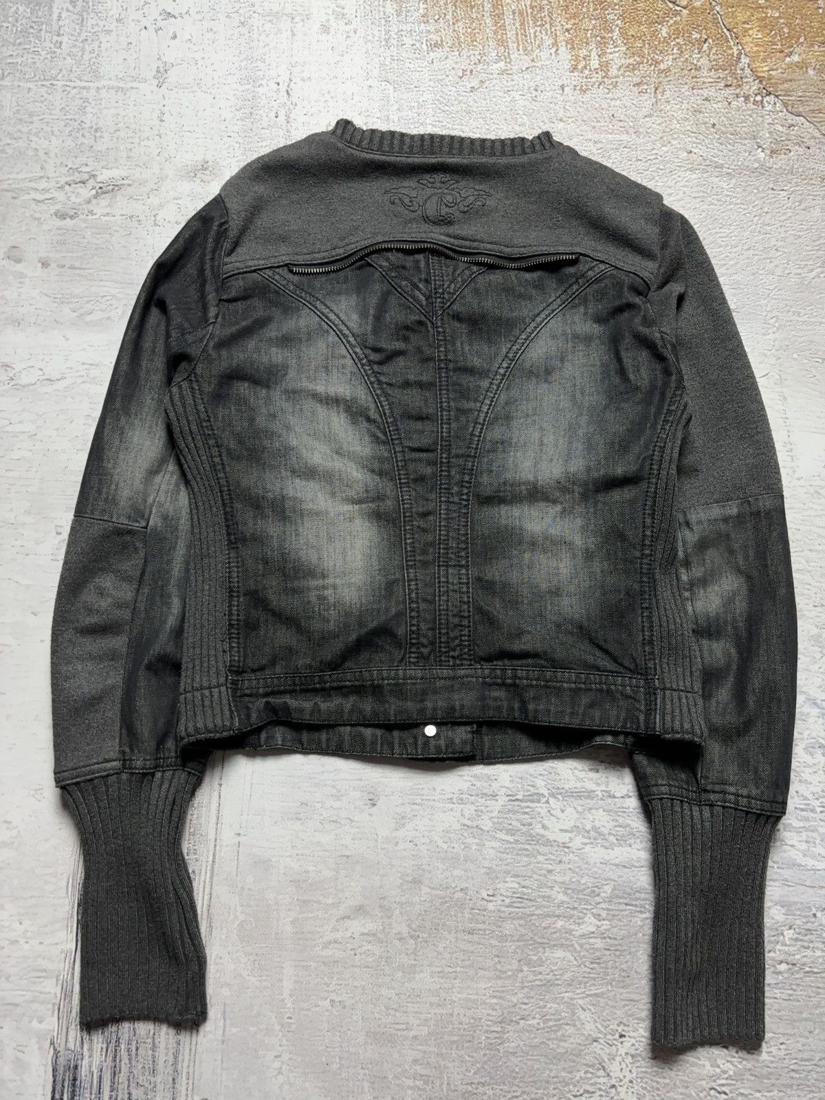 Vintage Cropped mixed denim vintage bomber jacket grunge style Size S / US 4 / IT 40 - 4 Thumbnail